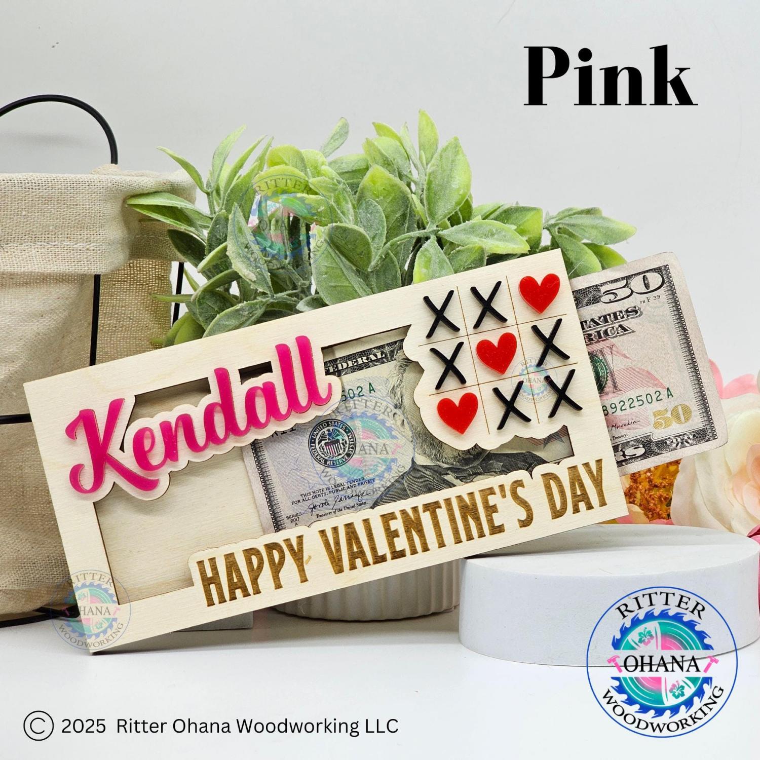 Valentine Money Holder, Personalized Valentine Gift for mom, Valentine's Day Money Gift Idea, Valentines Day Card, Valentines Gift for teens