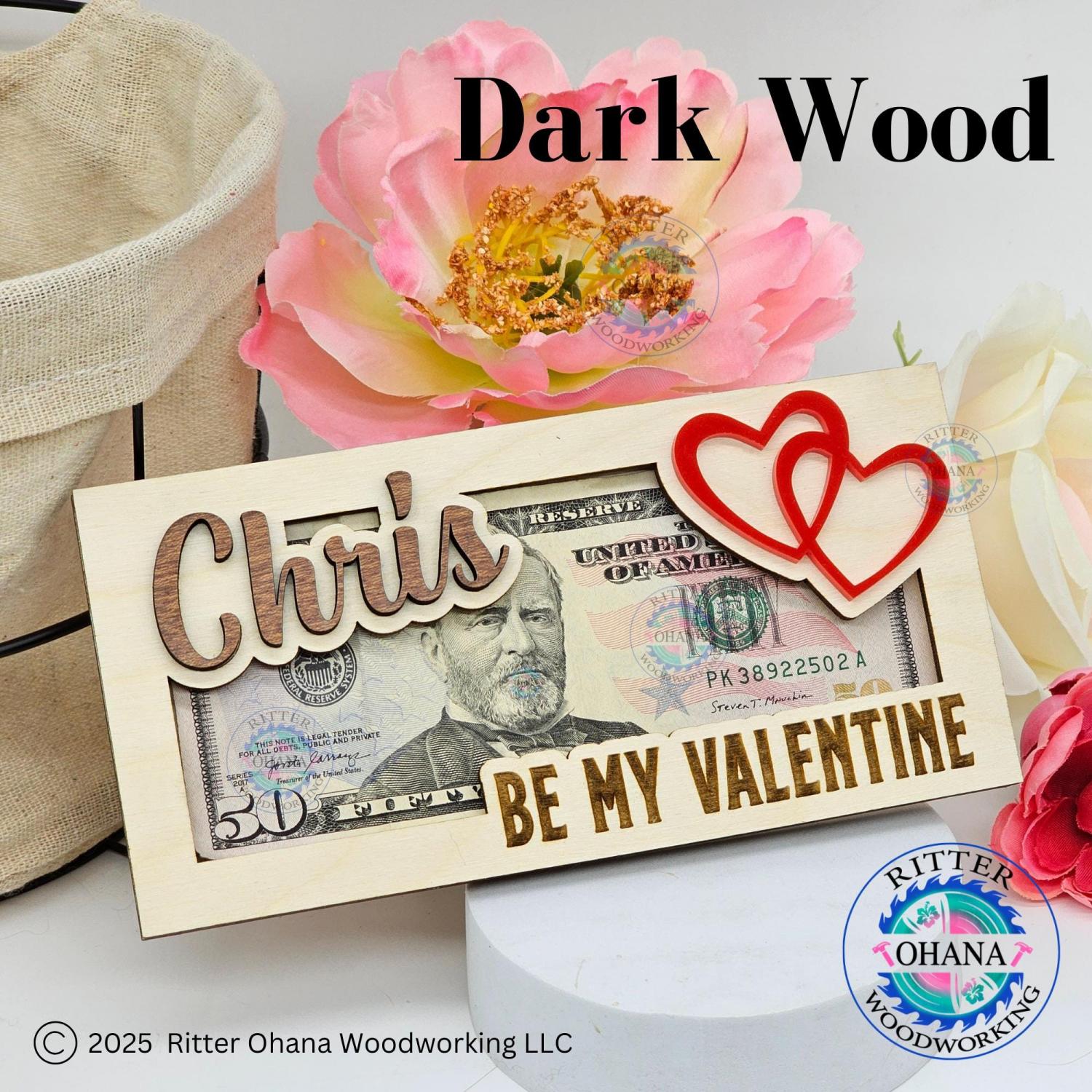 Valentine Money Holder, Personalized Valentine Gift, Valentine's Day Money Gift Idea, Be My Valentine Gift, Valentines Gift for teens,