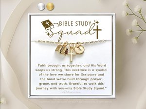 Bible Study Necklace Gift, Christian Gift for Women, Bible Charm Jewelry, Prayer Group Gift, Faith Necklace, Religious Gift for Her
