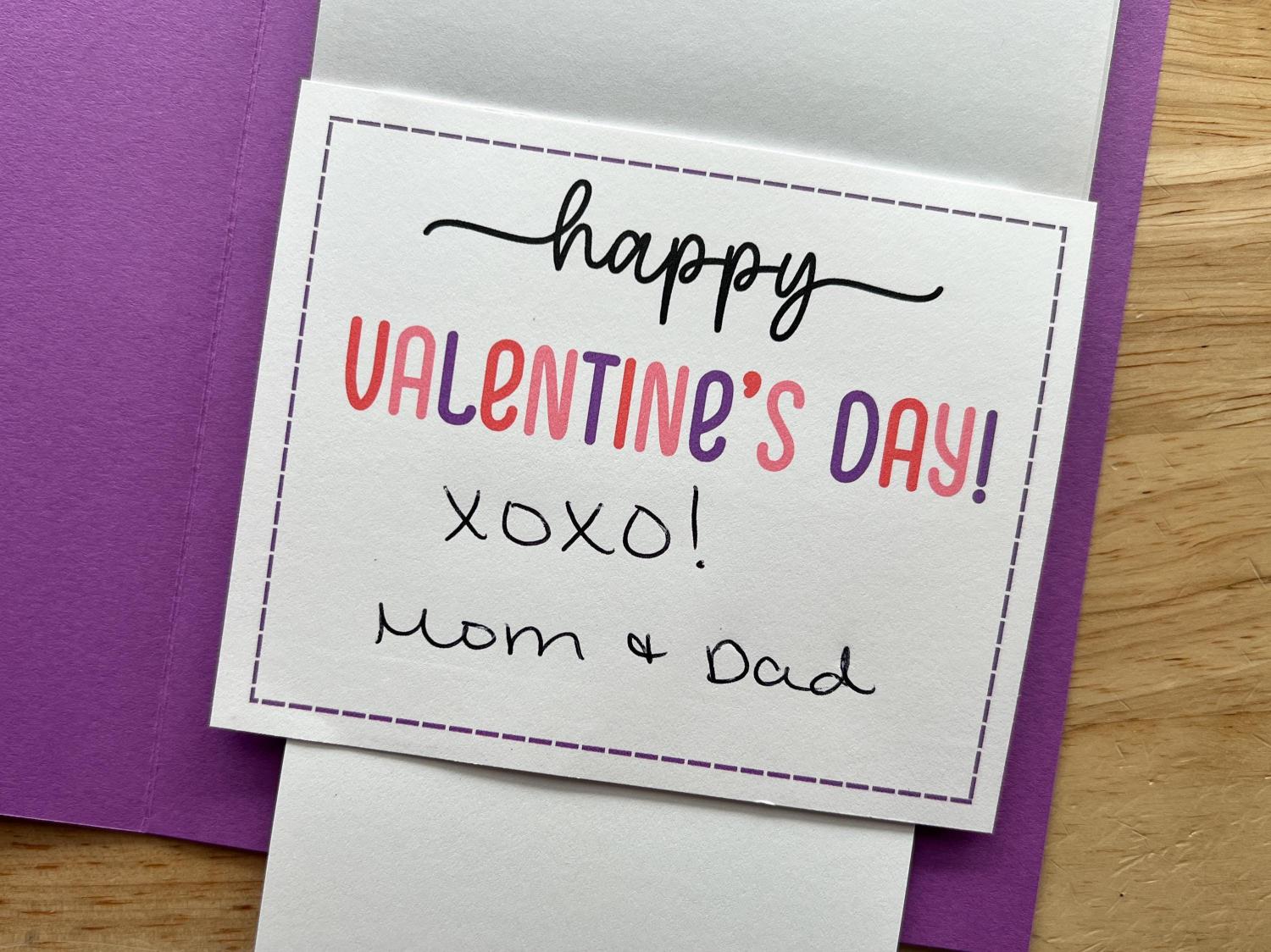 Valentine's Day Waterfall Gift Card Holder, Handmade Cash Money Book, Personalized Valentine Gift for Teens (Holds 4-5 Gift Cards)