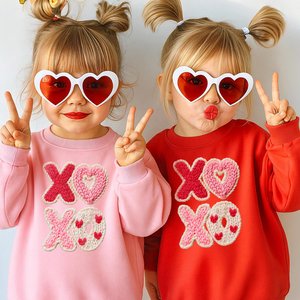 Valentine Shirt • Girls Heart Sweatshirt • Cute Toddler Valentine Outfit • Girl Valentine’s Day Shirt • Knit Look XO Graphic