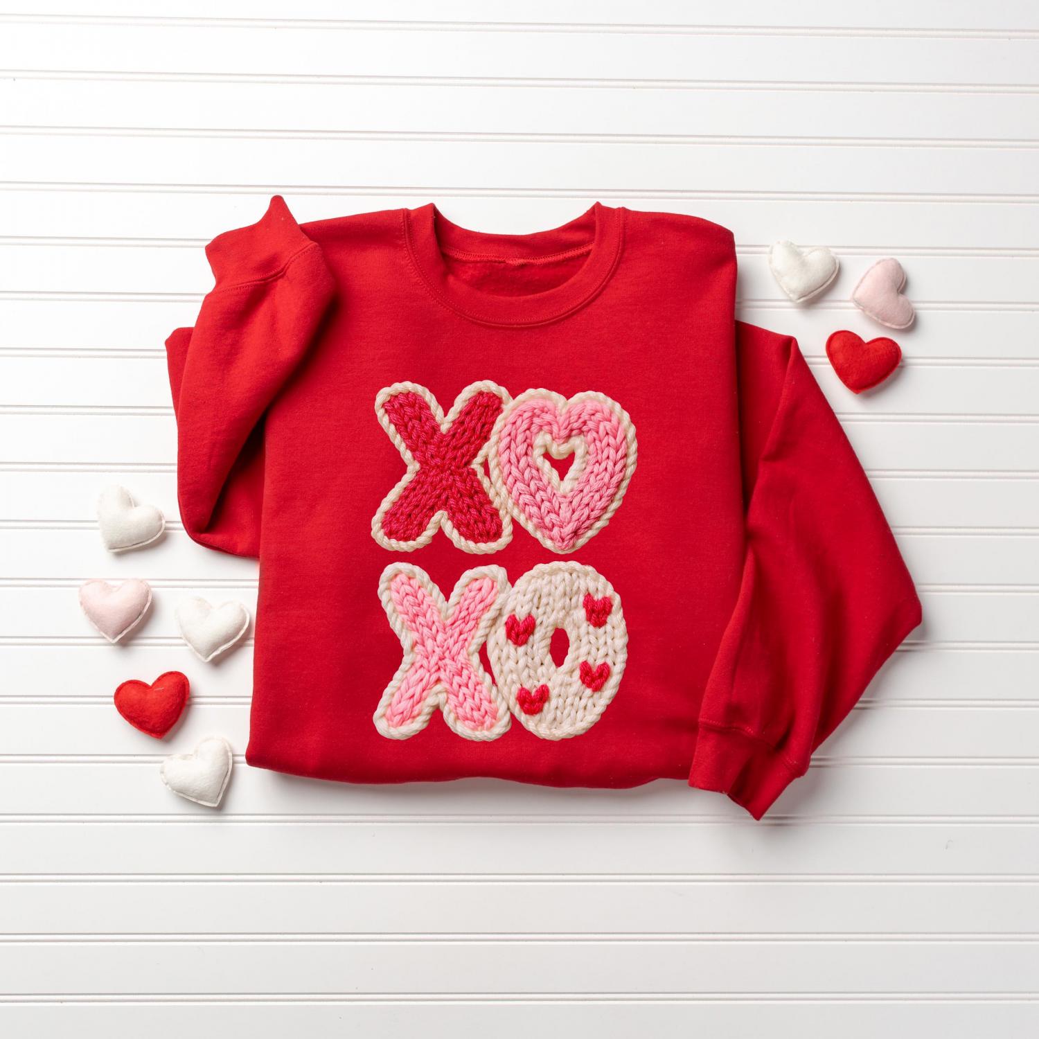 Valentine Shirt • Girls Heart Sweatshirt • Cute Toddler Valentine Outfit • Girl Valentine’s Day Shirt • Knit Look XO Graphic