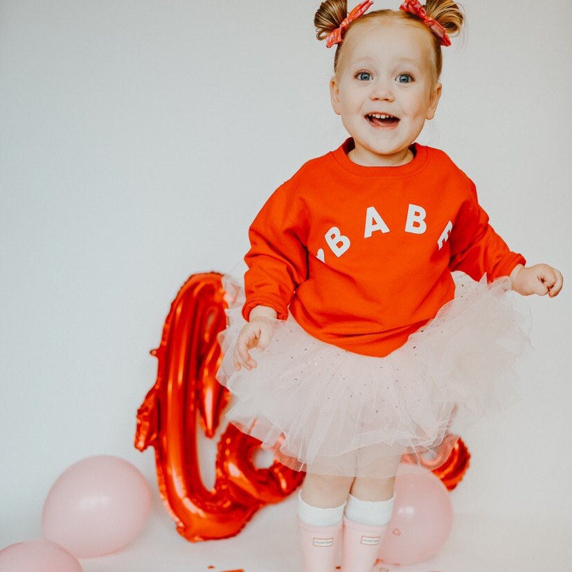 Babe (Two Hearts) - Child Sweater | Love My Mama | Valentine Sweater for Kids | Kids Valentine Shirt | Valentine Graphic Tee | Be Mine |
