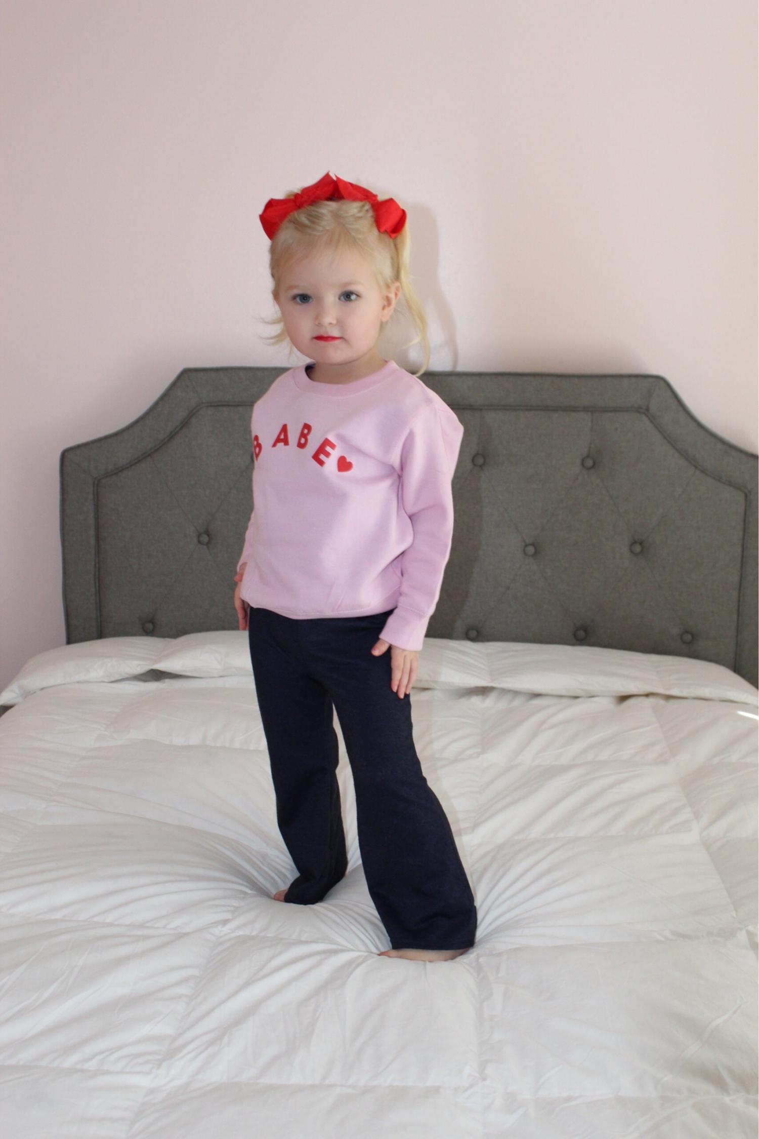 Babe (Two Hearts) - Child Sweater | Love My Mama | Valentine Sweater for Kids | Kids Valentine Shirt | Valentine Graphic Tee | Be Mine |