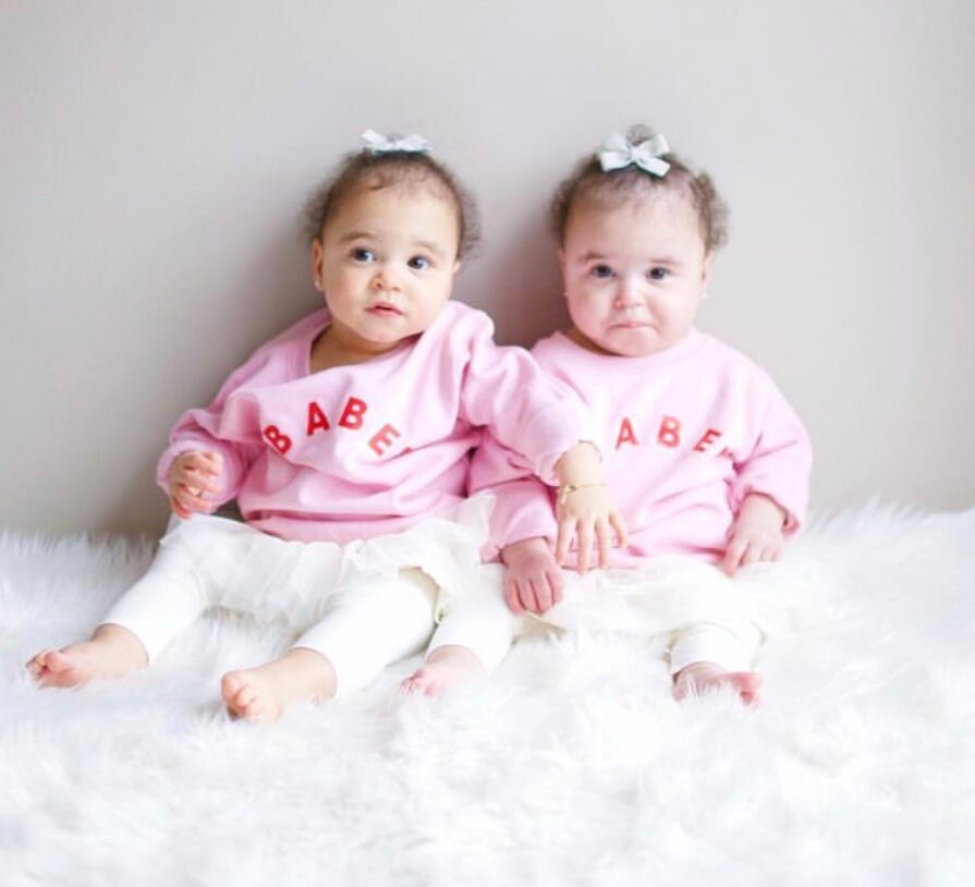 Babe (Two Hearts) - Child Sweater | Love My Mama | Valentine Sweater for Kids | Kids Valentine Shirt | Valentine Graphic Tee | Be Mine |