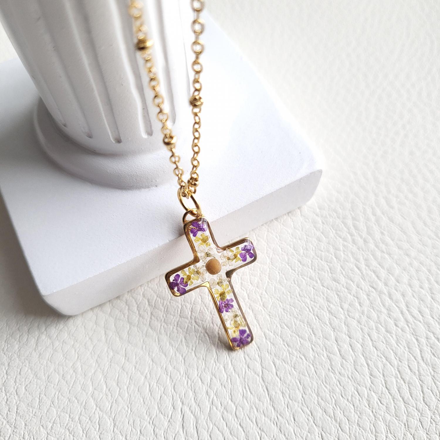 Mustard Seed Necklace, Cross Necklace Women Unique Gift for Her, Christian Jewelry Gift, Confirmation Gift, Christmas Gift, Mothers Day Gift