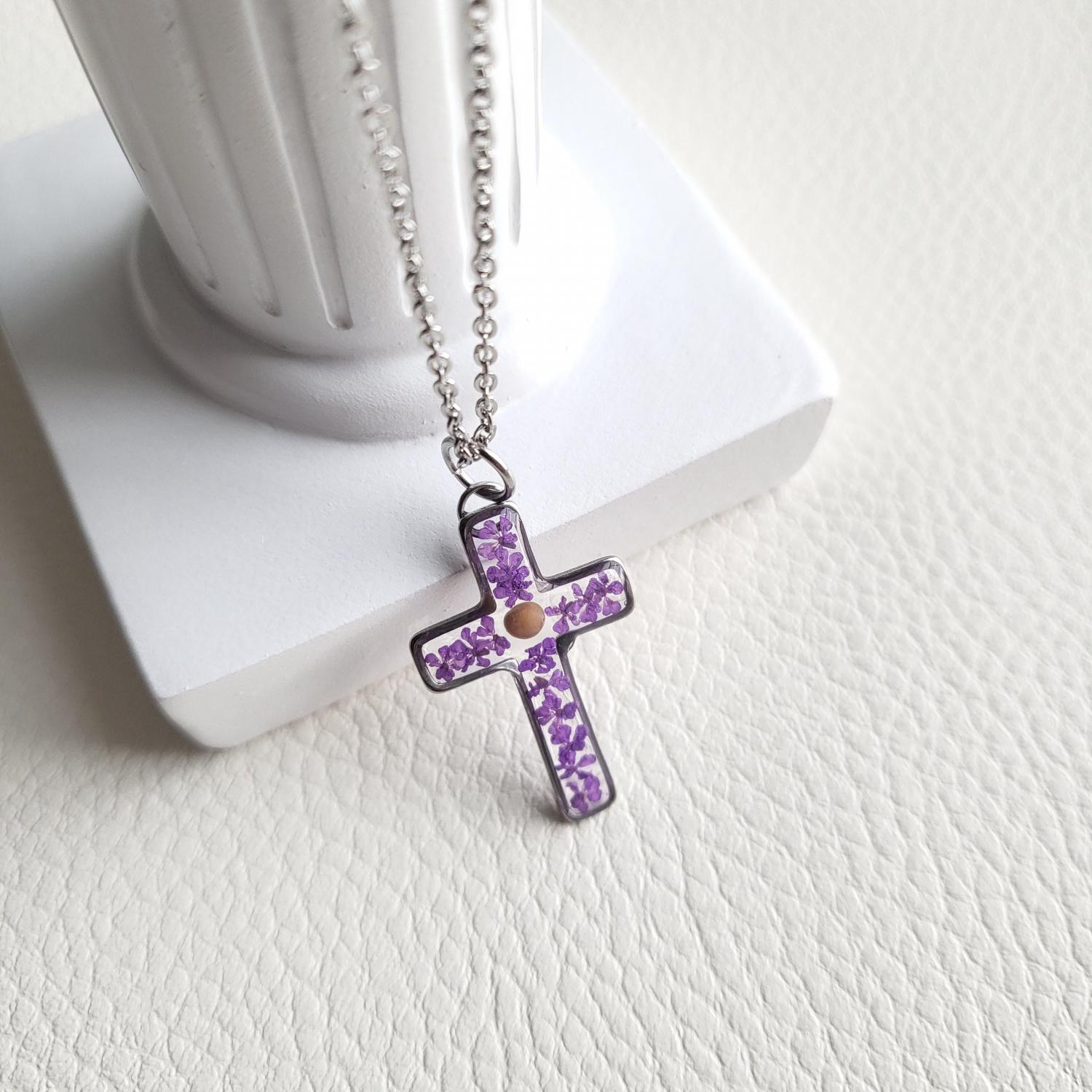 Mustard Seed Necklace, Cross Necklace Women Unique Gift for Her, Christian Jewelry Gift, Confirmation Gift, Christmas Gift, Mothers Day Gift