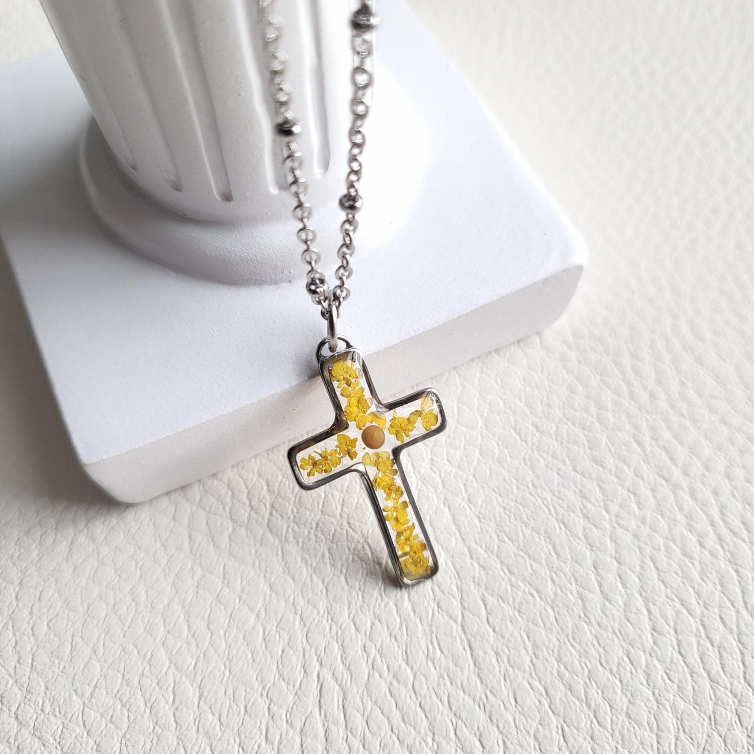 Mustard Seed Necklace, Cross Necklace Women Unique Gift for Her, Christian Jewelry Gift, Confirmation Gift, Christmas Gift, Mothers Day Gift