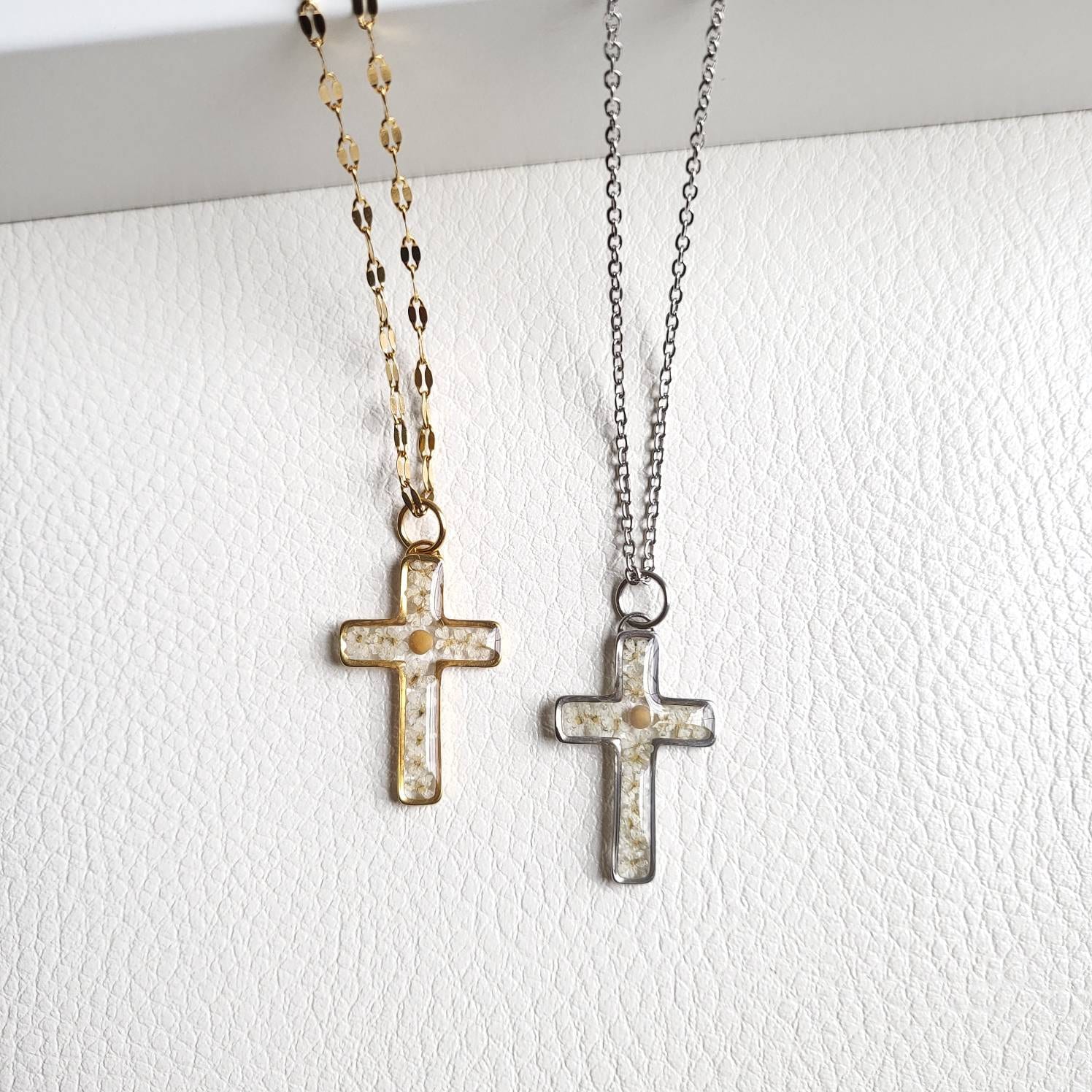 Mustard Seed Necklace, Cross Necklace Women Unique Gift for Her, Christian Jewelry Gift, Confirmation Gift, Christmas Gift, Mothers Day Gift