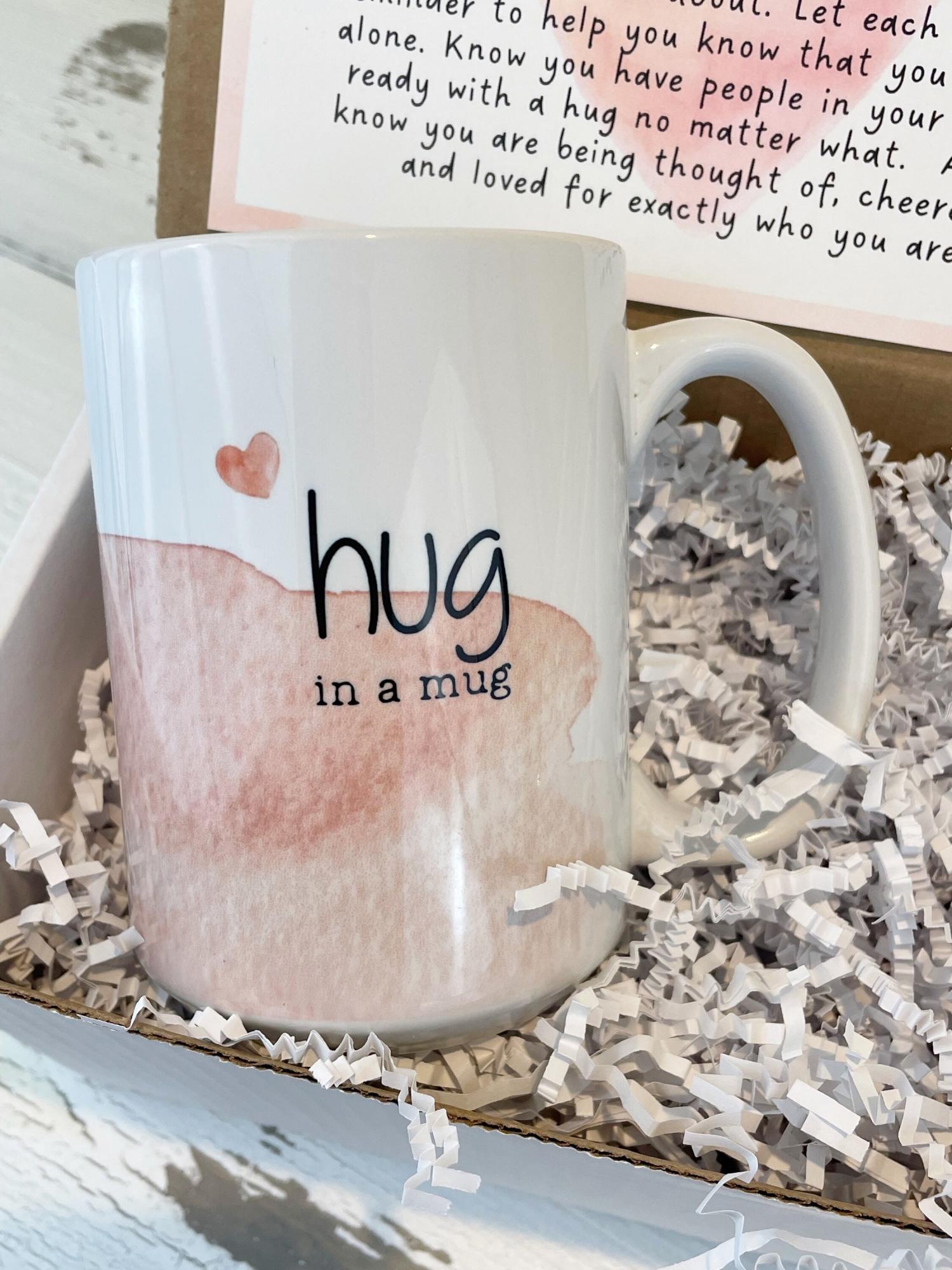 Sending You a Hug in a Mug Gift Set - Encouragement, Anxiety Relief, Love, Friendship, Inspirational Package for Her