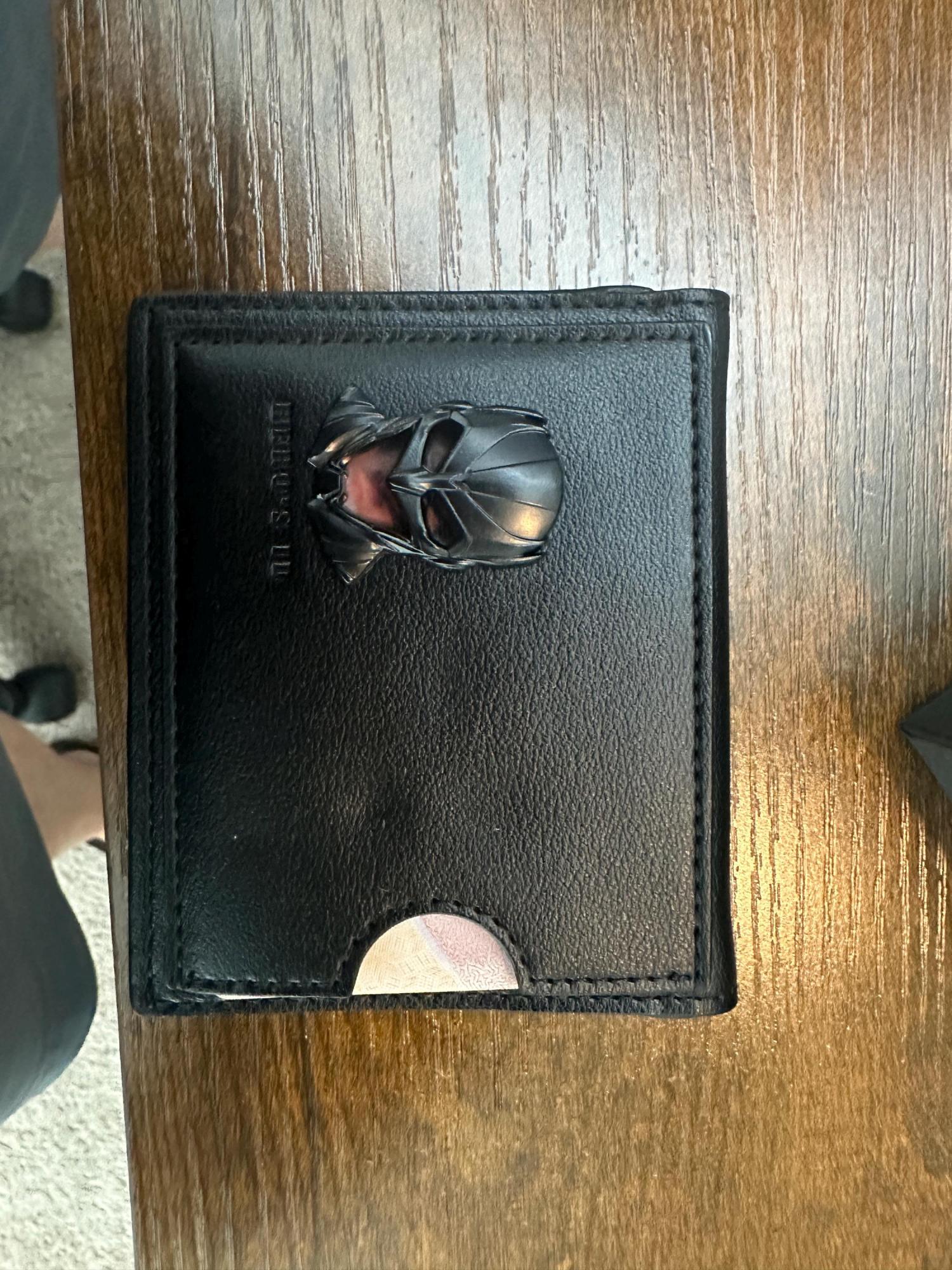 Bat ID Wallet - Leather Wallet With Super Hero Mask - wallet for him valentine's day gift for dad boyfriend husband anniversary birthday