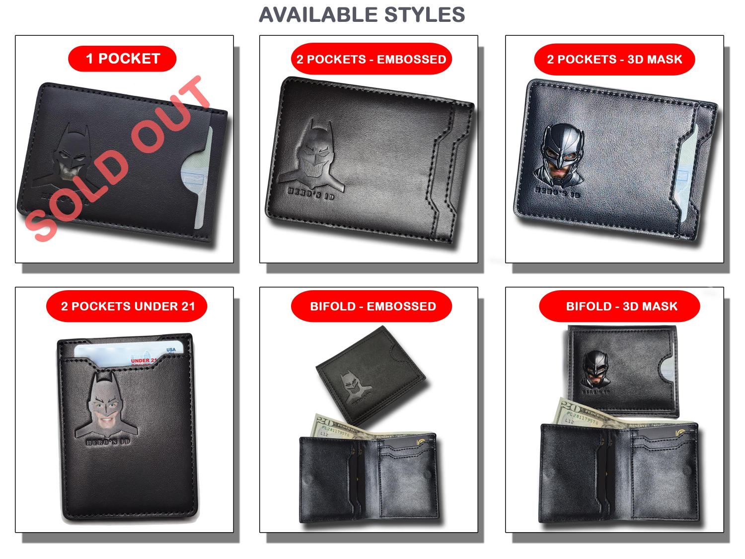 Bat ID Wallet - Leather Wallet With Super Hero Mask - wallet for him valentine's day gift for dad boyfriend husband anniversary birthday