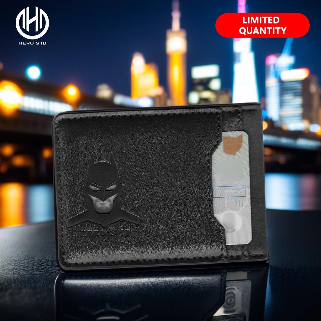 Bat ID Wallet - Leather Wallet With Super Hero Mask - wallet for him valentine's day gift for dad boyfriend husband anniversary birthday