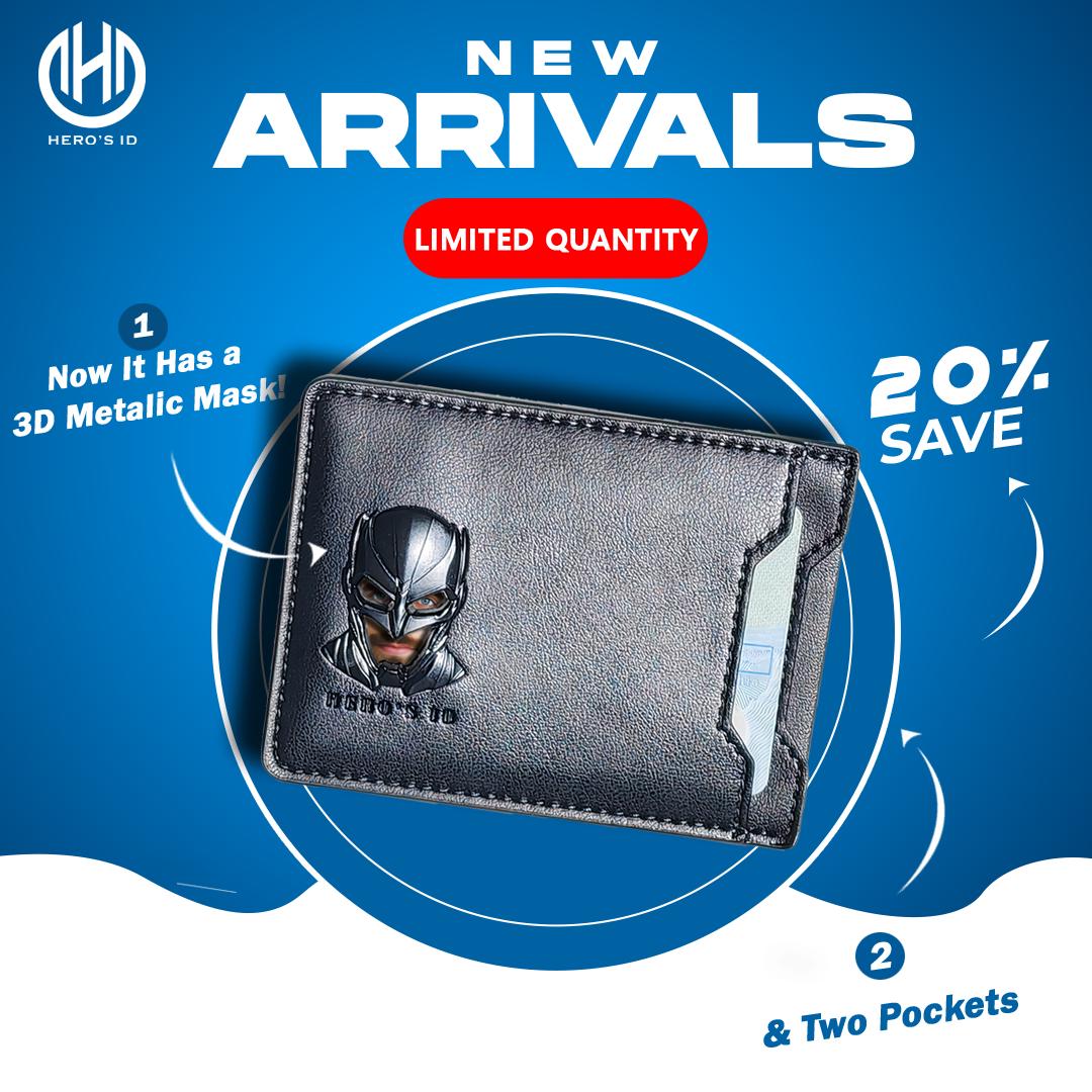 Bat ID Wallet - Leather Wallet With Super Hero Mask - wallet for him valentine's day gift for dad boyfriend husband anniversary birthday