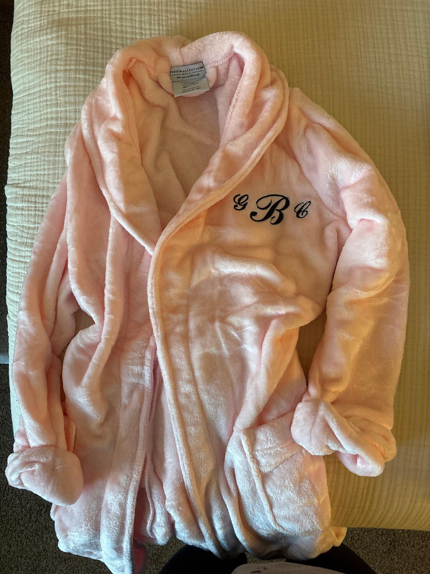 Classic Embroidered Short Fleece Robe, Gifts for Her, Mother's Day Gifts, Personalized Robe, Valentines Day Gift, Grandma Gift, Short Robe