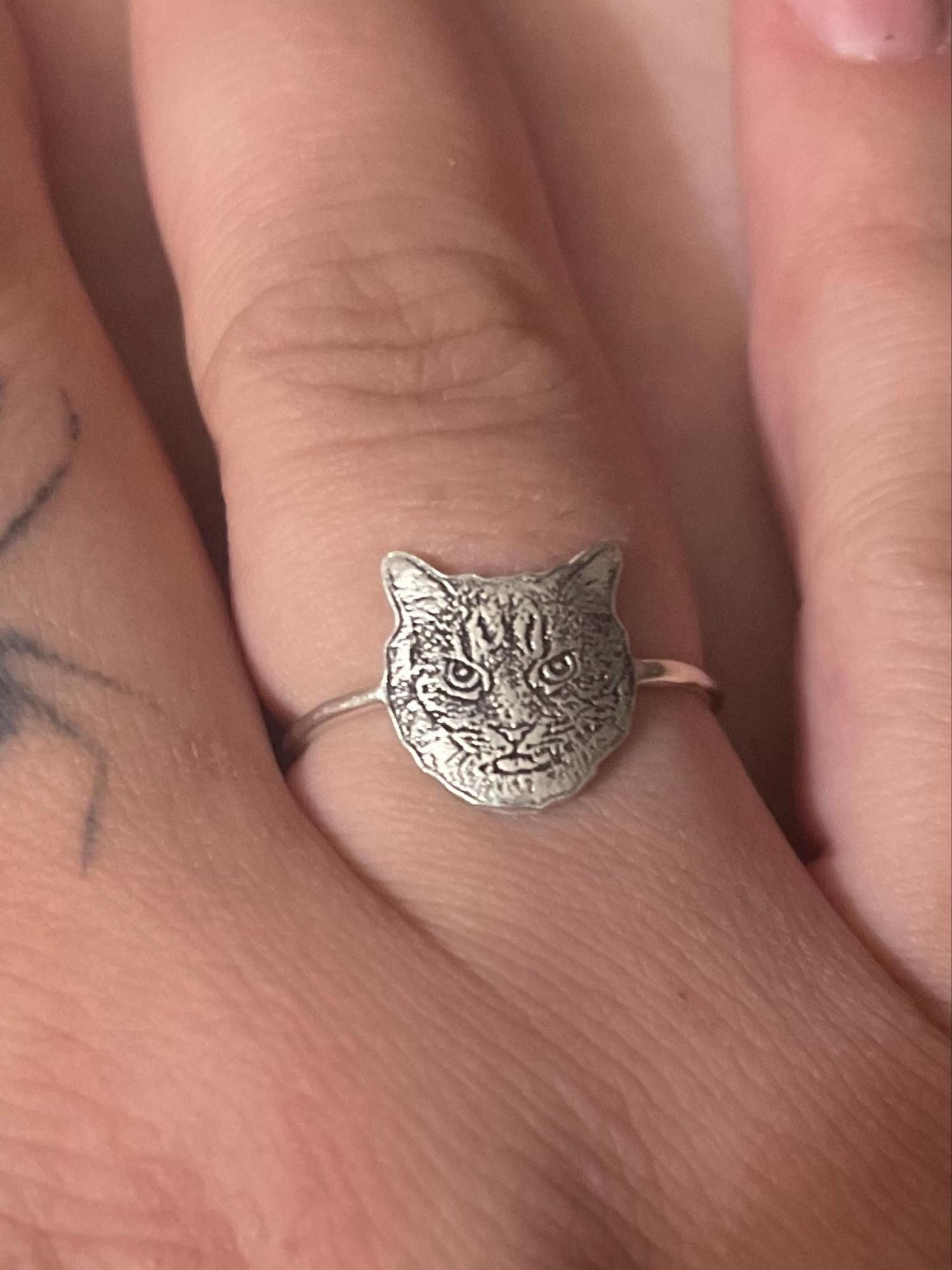 Pet Photo Ring • Custom Pet Portrait Ring • Engraved Dog or Cat Ring • Pet Memorial Jewelry • Personalized Pet Lover Gift • RM58