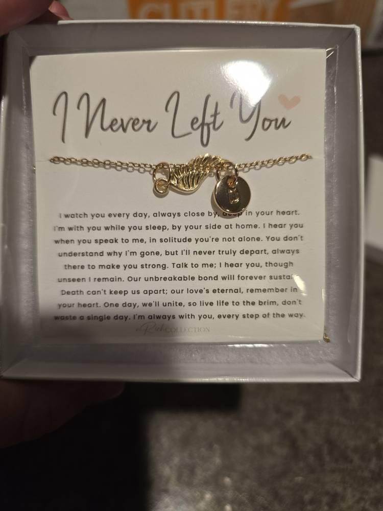 Angel Wings Necklace Gift from Heaven Memorial gift from angel passed dad passed mom Keepsake Letter from Heaven Sympathy Condolence