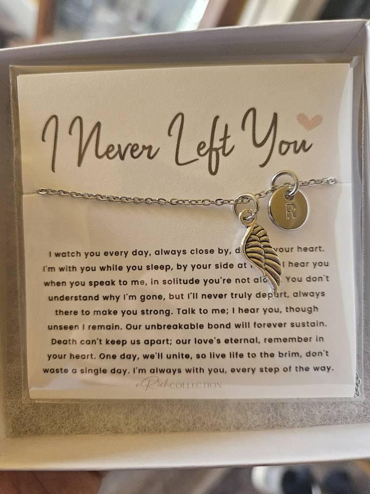 Angel Wings Necklace Gift from Heaven Memorial gift from angel passed dad passed mom Keepsake Letter from Heaven Sympathy Condolence