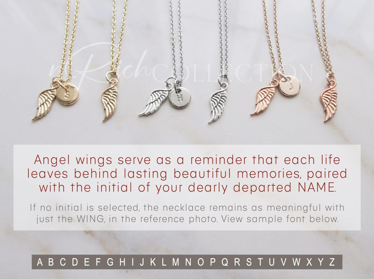 Angel Wings Necklace Gift from Heaven Memorial gift from angel passed dad passed mom Keepsake Letter from Heaven Sympathy Condolence