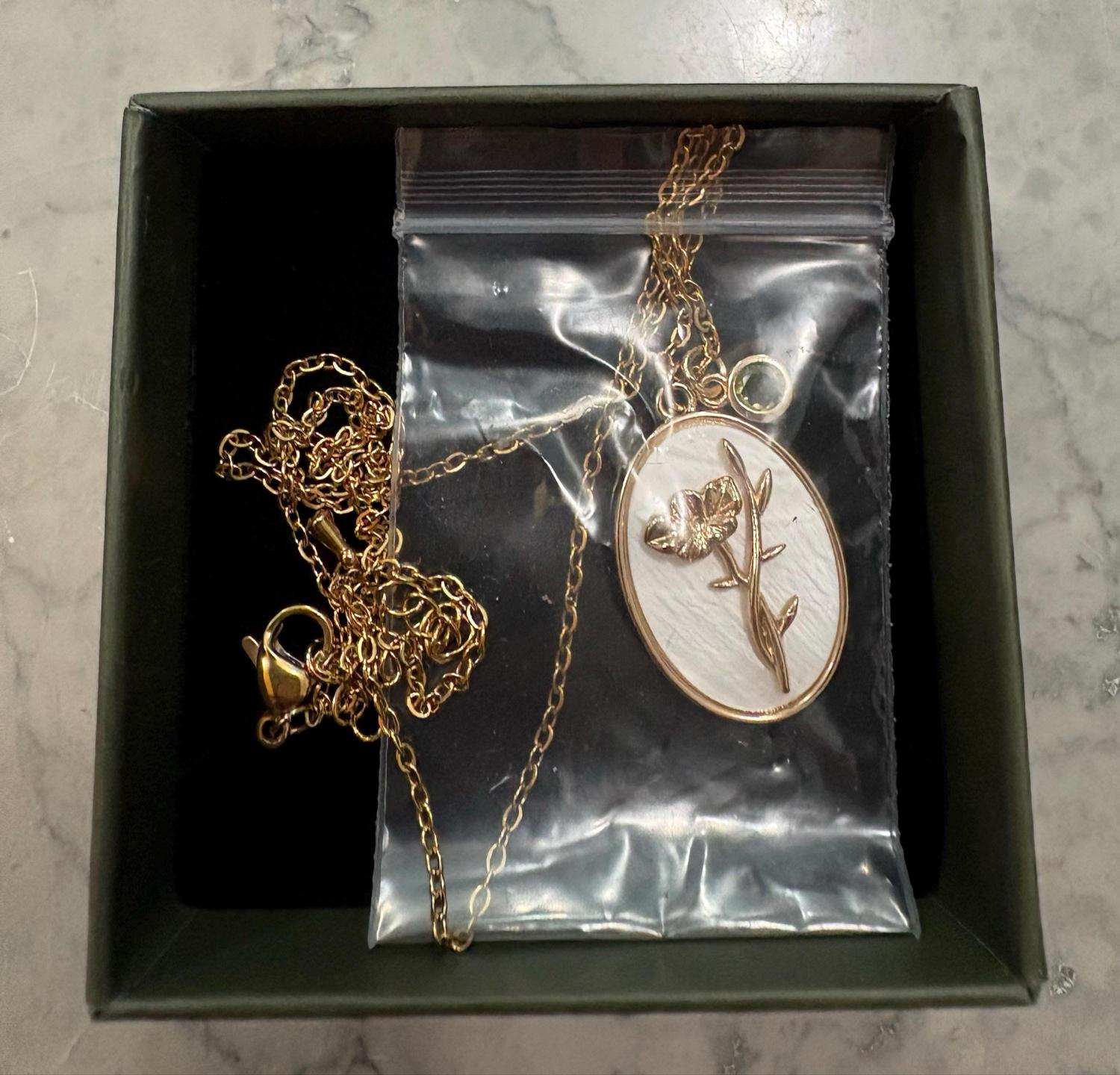 Birth Flower Necklace - Pearl Birth Month Flower Necklace - Birthflower Neckalce with Birthstone - Birthday Gift - Christmas Gifts for Her