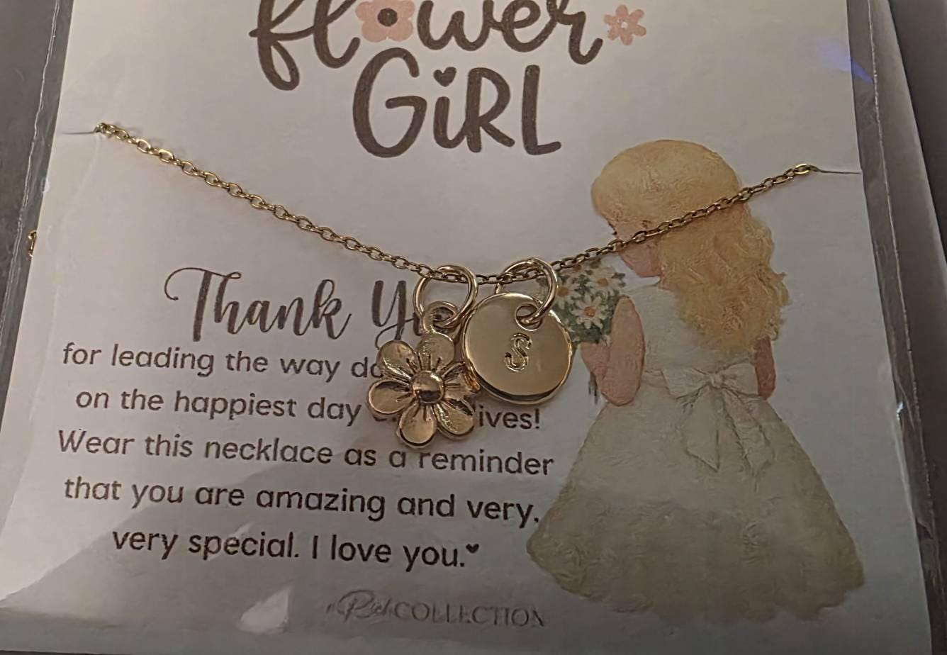 flower girl necklace jewelry, toddler flower girl set, personalized flower girl gift, wedding gift, little girl necklace handmade jewelry