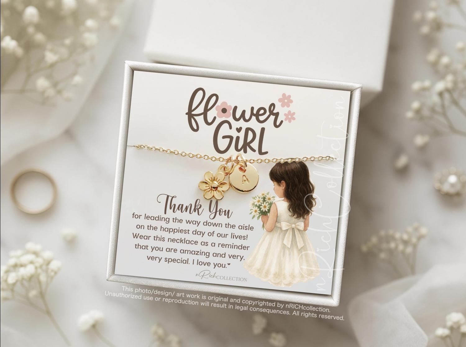 flower girl necklace jewelry, toddler flower girl set, personalized flower girl gift, wedding gift, little girl necklace handmade jewelry