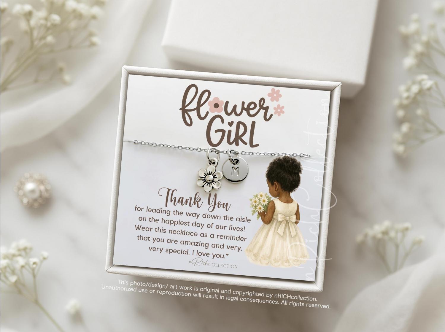 flower girl necklace jewelry, toddler flower girl set, personalized flower girl gift, wedding gift, little girl necklace handmade jewelry