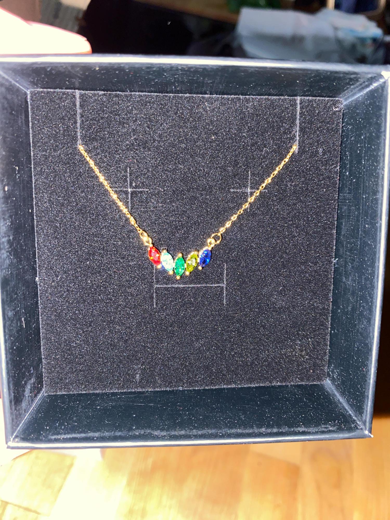 Custom Marquise Birthstone Necklace, 18k Gold Dainty Necklace, Family Gift, Anniversary Gift for Her, Grandma Gift, Christmas Gift for Mom