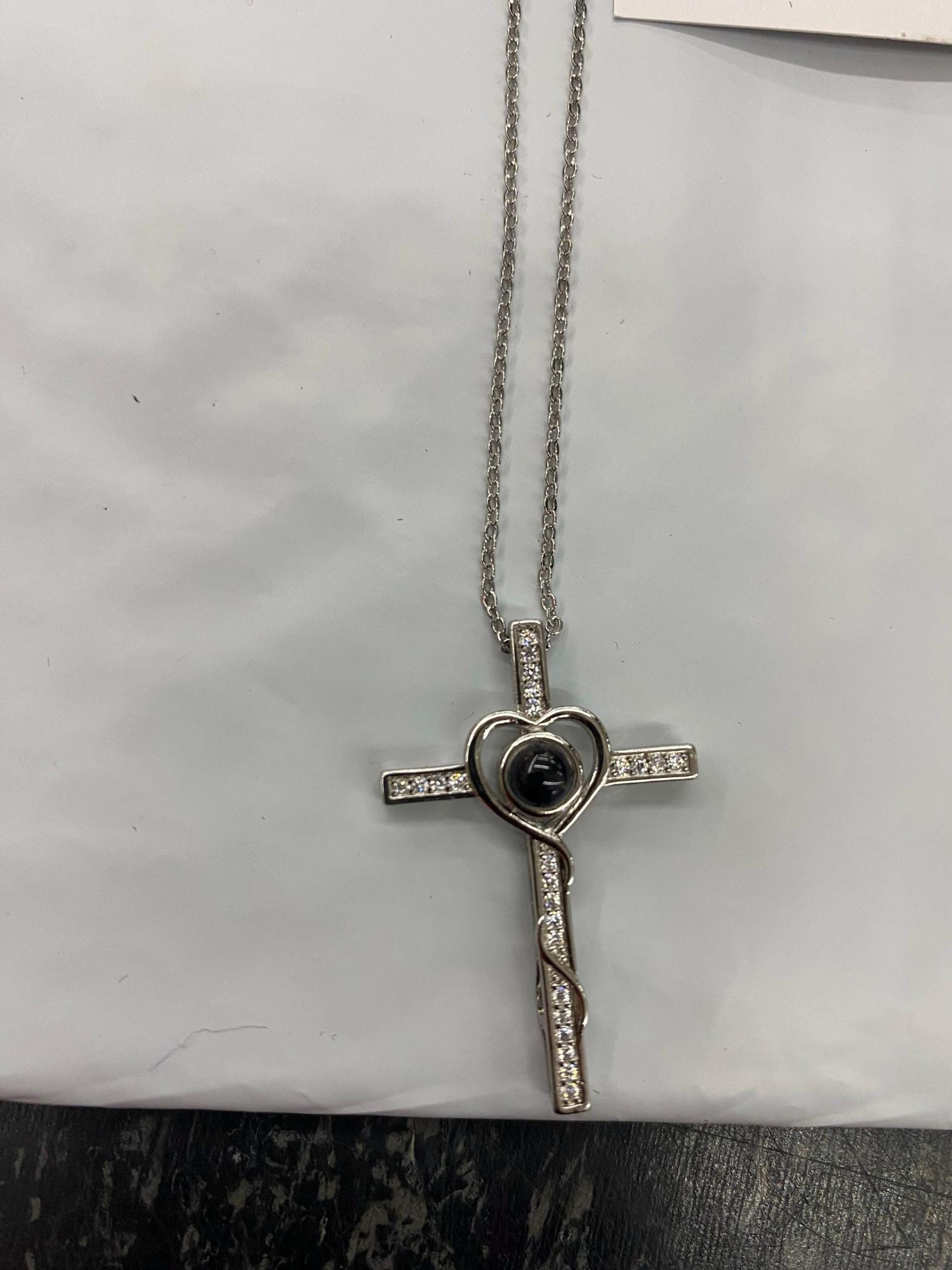 Custom Cross Necklace with Hidden Photo, Projection Necklace, Thoughtful Christian Gift for Mom or Grandma, Memorial Faith Jewelry for Her