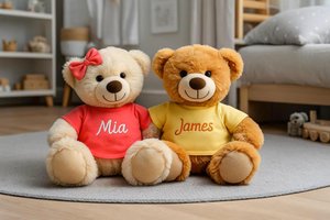 Customized Teddy Bear Embroidered Shirt with Name Personalized Baby Shower Birthday Keepsake Gift
