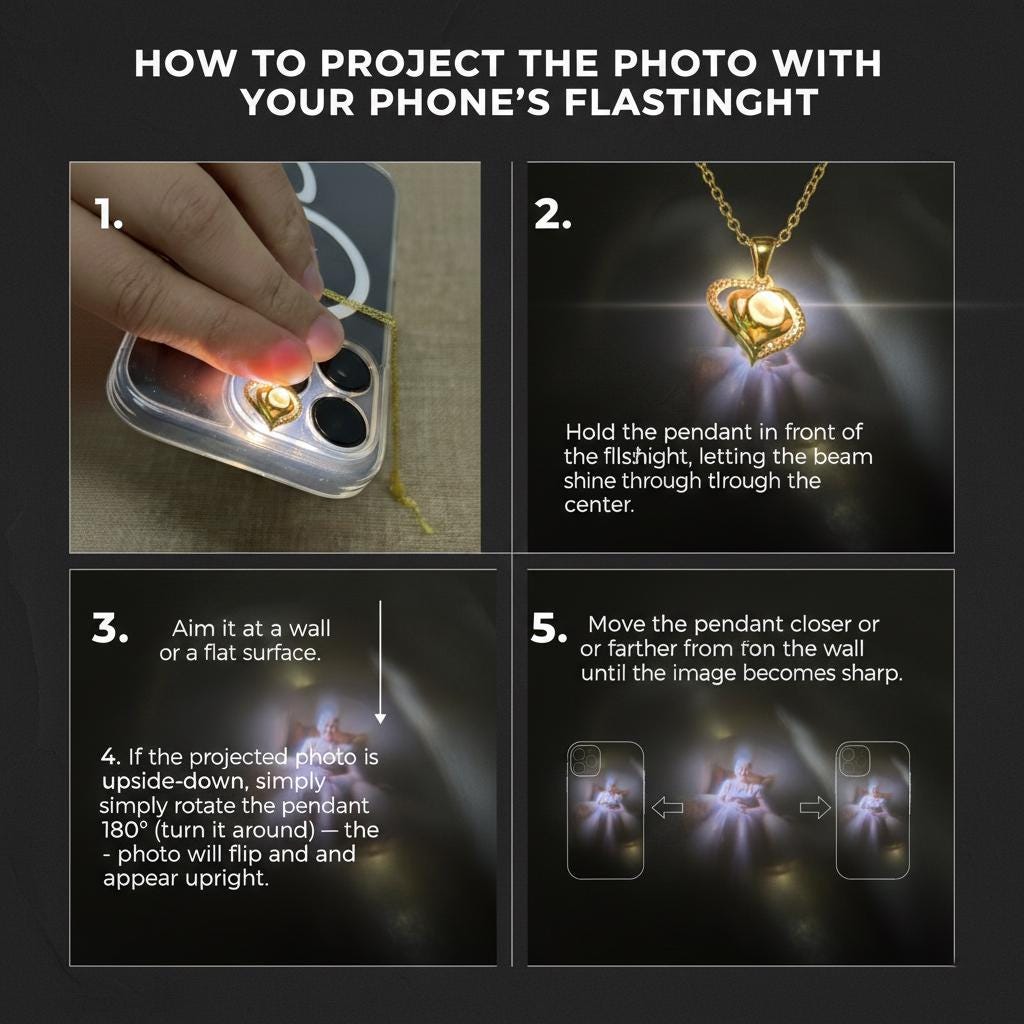 Bible Verse Projection Cross Necklace - Christian Necklace - Personalized Cross Projection Necklace With Photo Inside, Christian Gifts