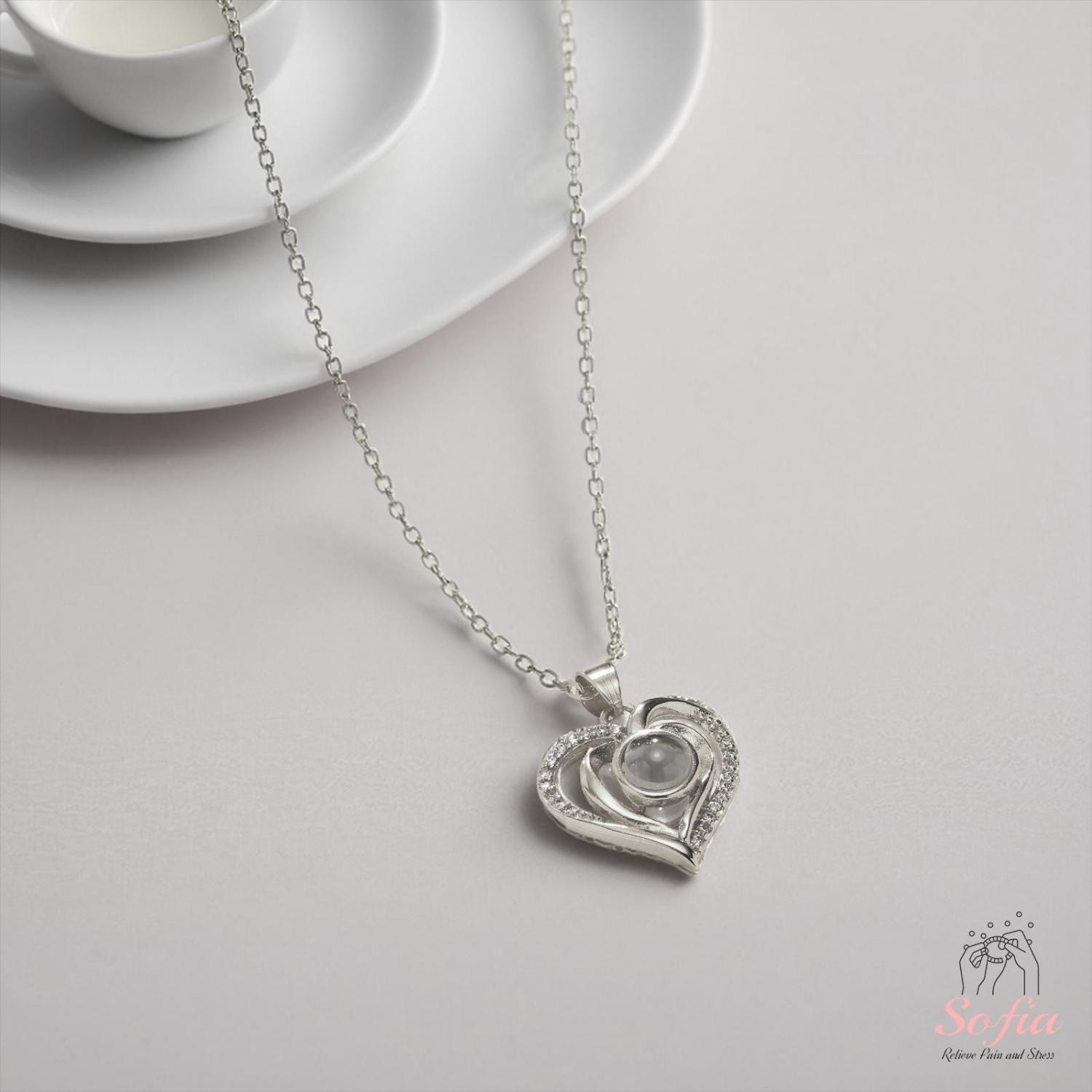 Photo Projection Heart Necklace • Personalized Picture Inside Pendant • Minimalist Pet Memorial Jewelry • Trendy Best Friend Custom Gift