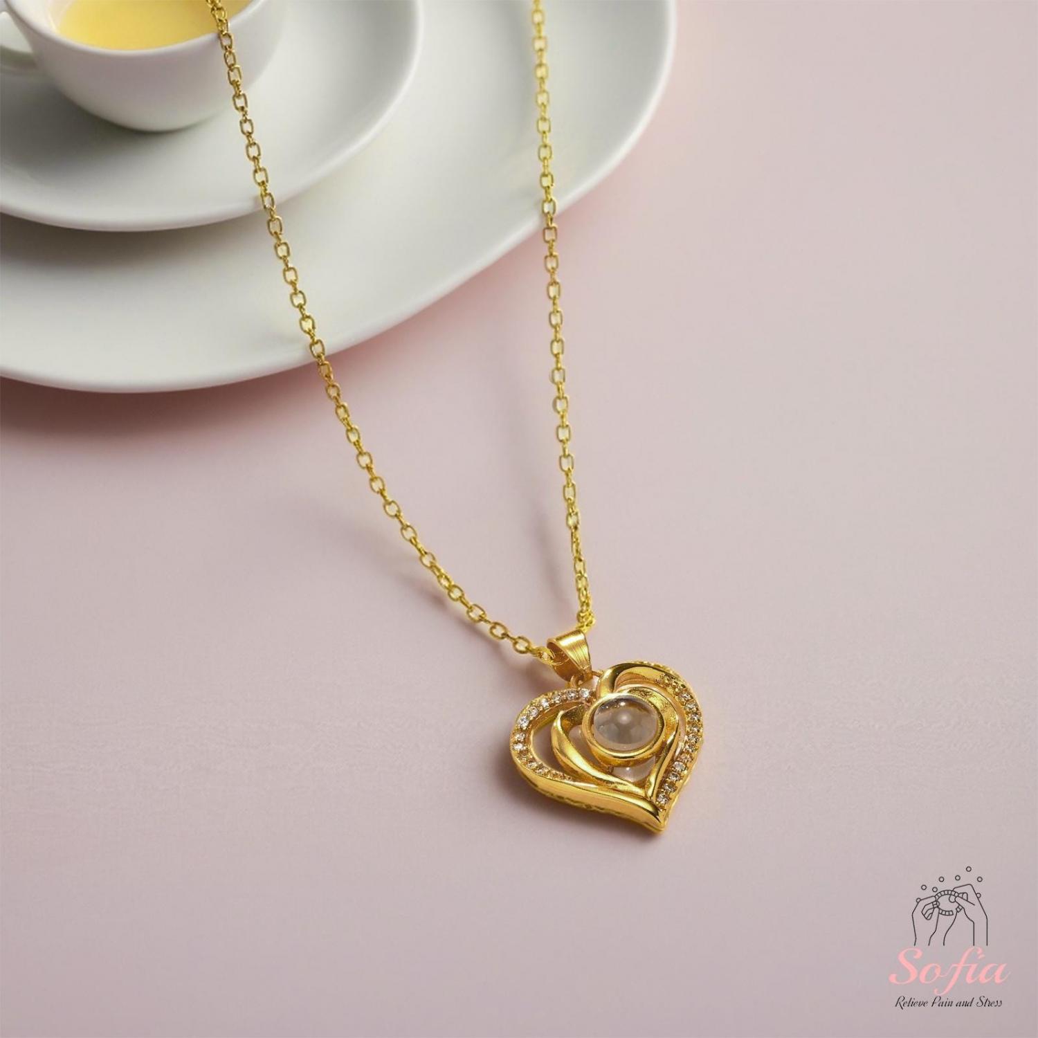Photo Projection Heart Necklace • Personalized Picture Inside Pendant • Minimalist Pet Memorial Jewelry • Trendy Best Friend Custom Gift