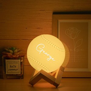 Personalized Baseball 3D Night Light – 16-Color LED, Rechargeable