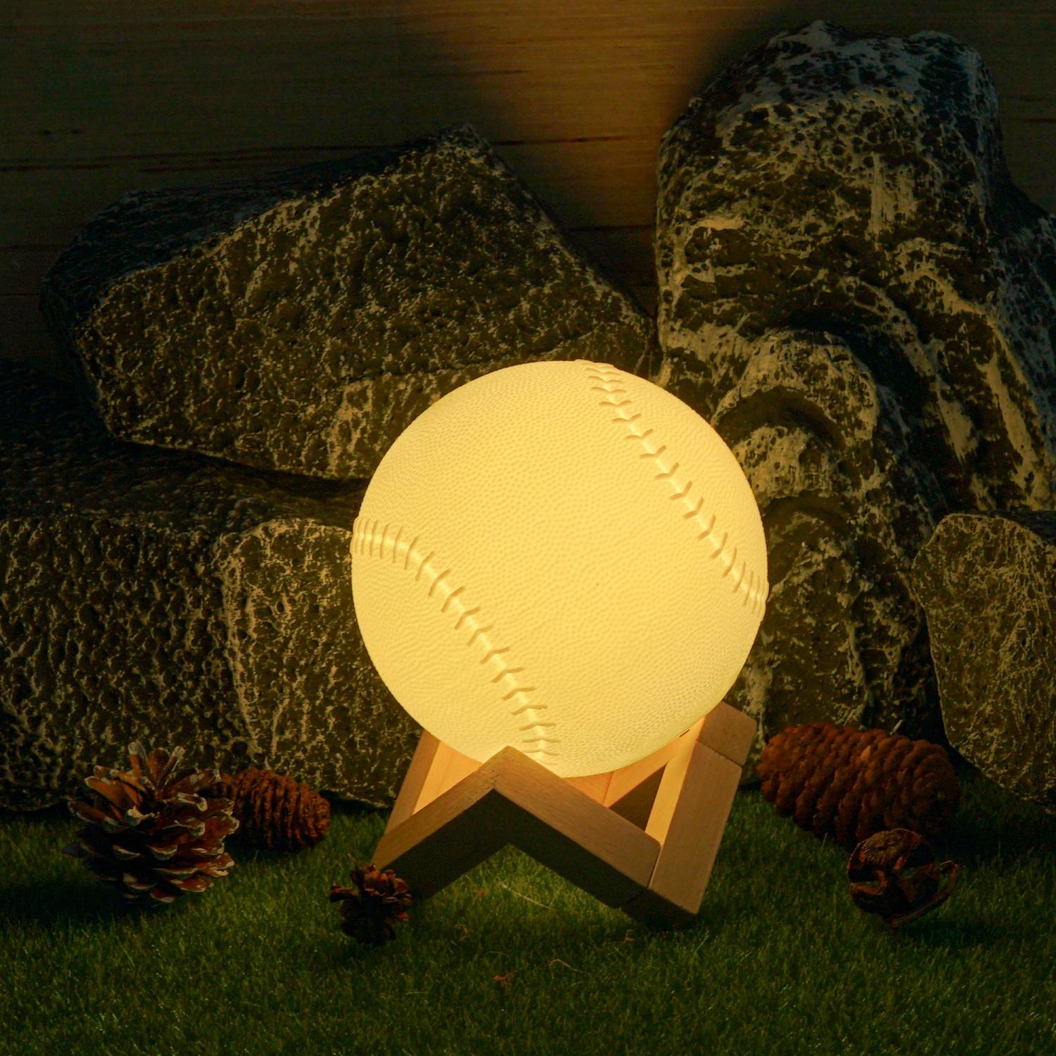 Personalized Baseball 3D Night Light – 16-Color LED, Rechargeable