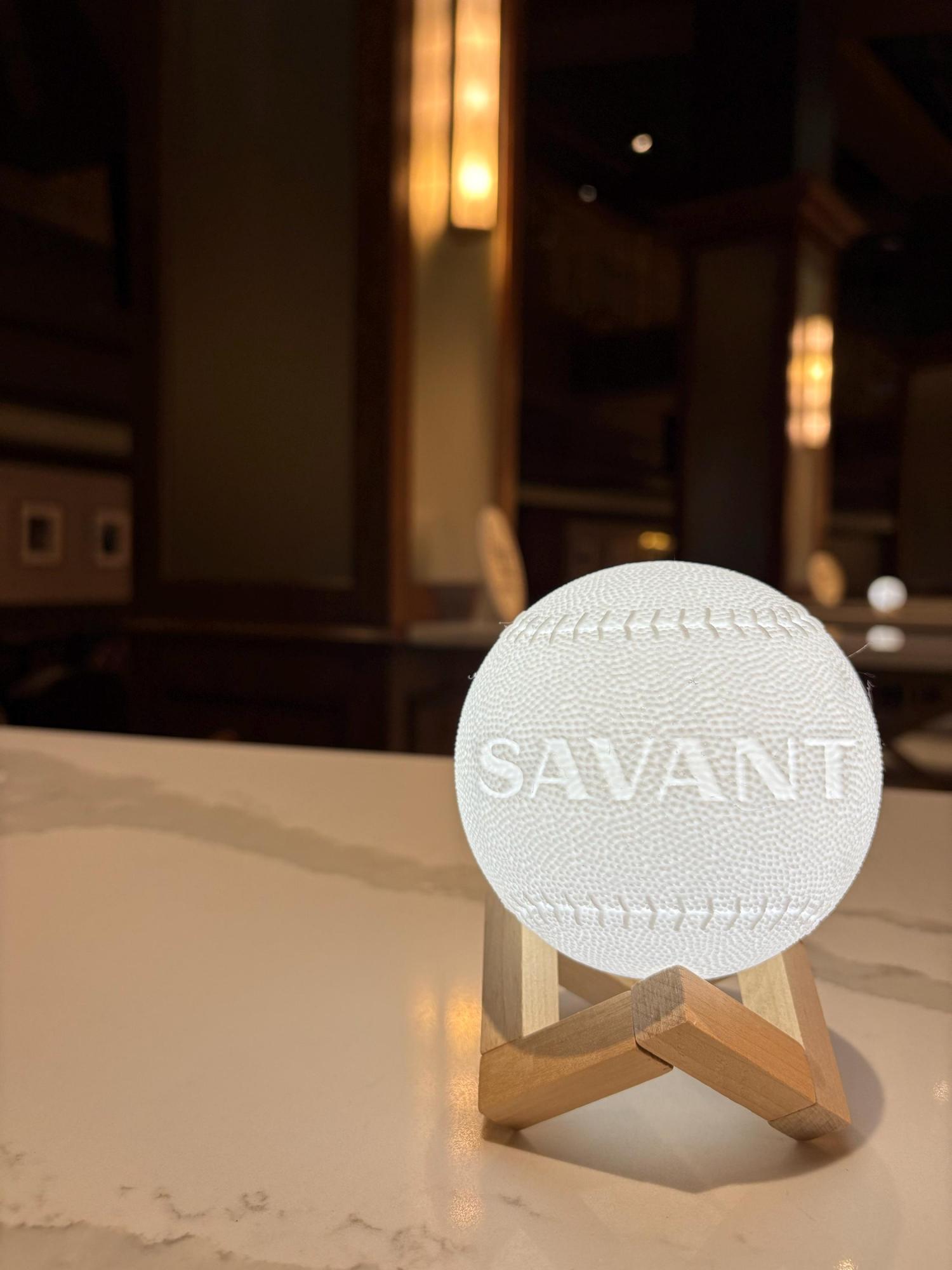 Personalized Baseball 3D Night Light – 16-Color LED, Rechargeable