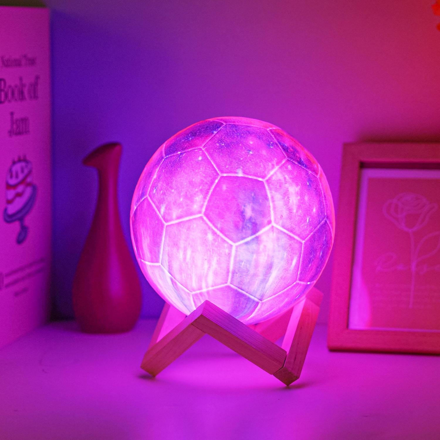 Galaxy Soccer Lamp, Christmas Gifts for Kids Boys Fans Teen Friend Coach Dad Him Football Light Room Bedroom Decor