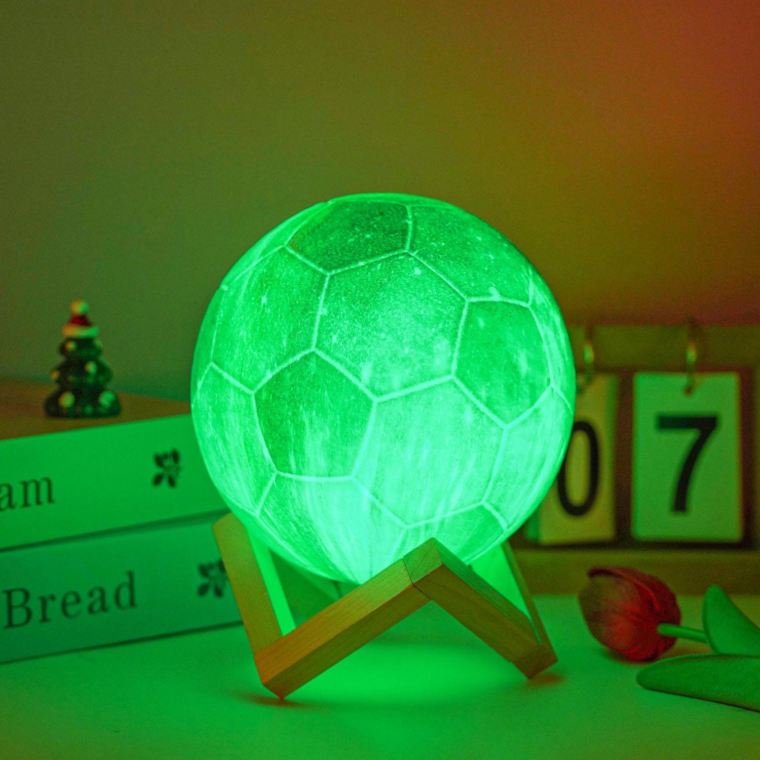 Galaxy Soccer Lamp, Christmas Gifts for Kids Boys Fans Teen Friend Coach Dad Him Football Light Room Bedroom Decor