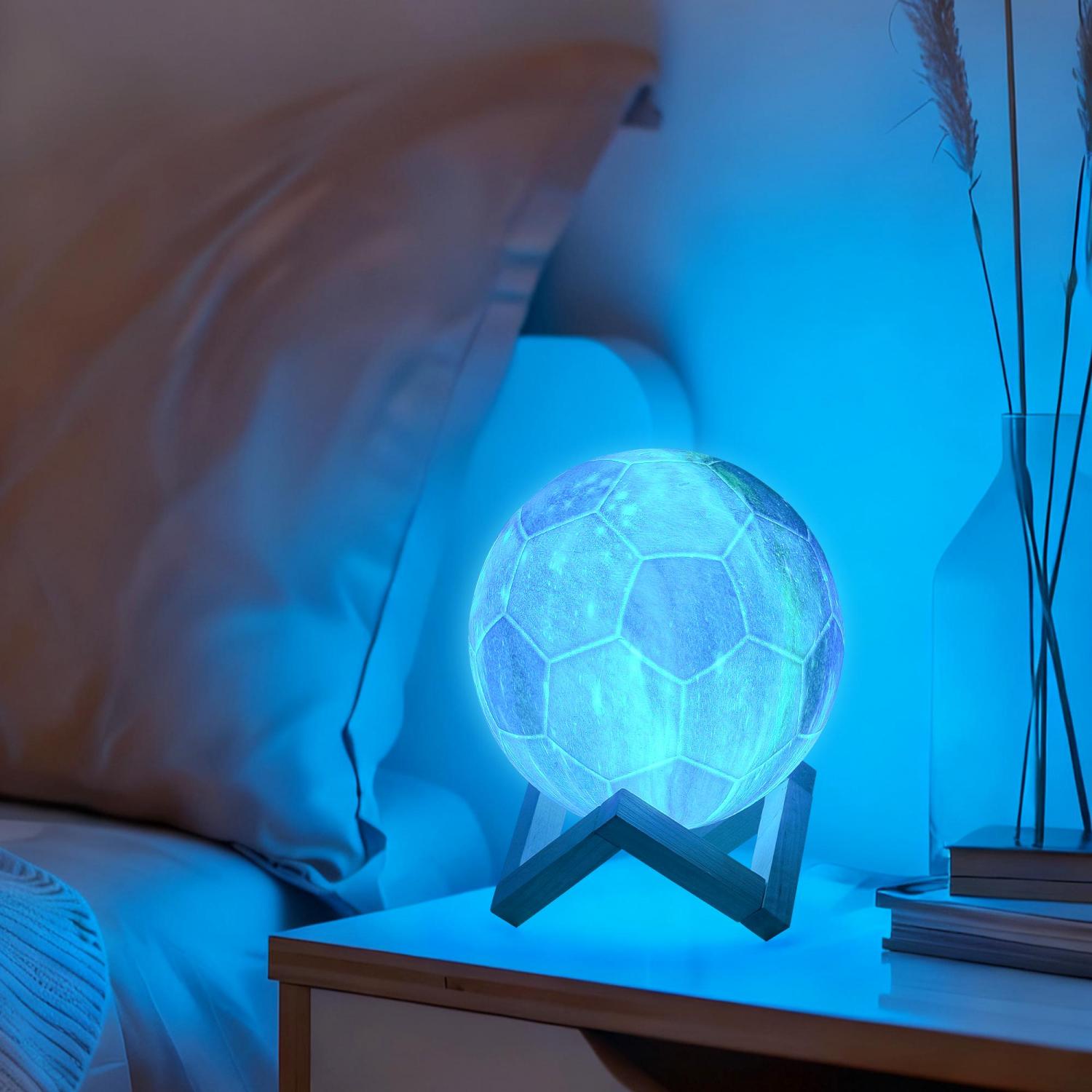 Galaxy Soccer Lamp, Christmas Gifts for Kids Boys Fans Teen Friend Coach Dad Him Football Light Room Bedroom Decor