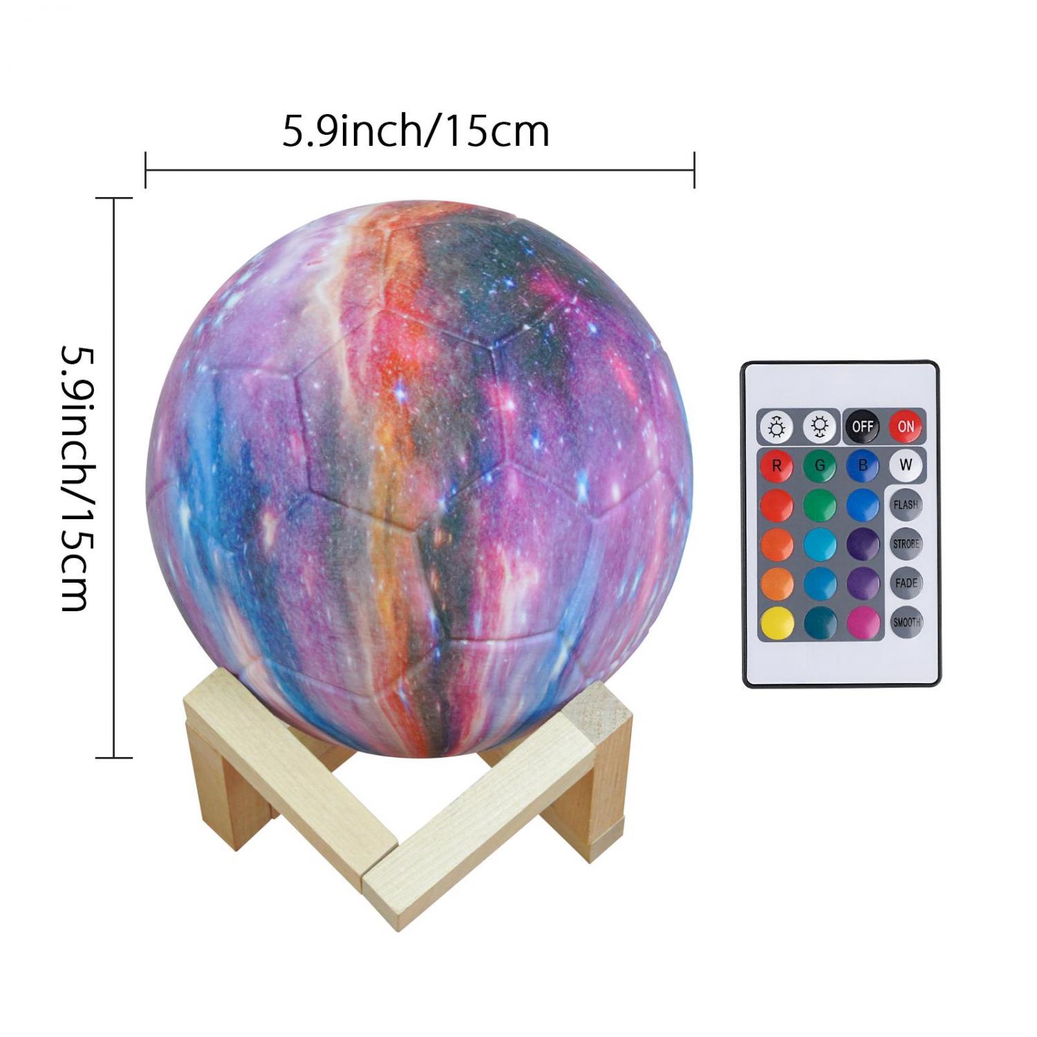 Galaxy Soccer Lamp, Christmas Gifts for Kids Boys Fans Teen Friend Coach Dad Him Football Light Room Bedroom Decor