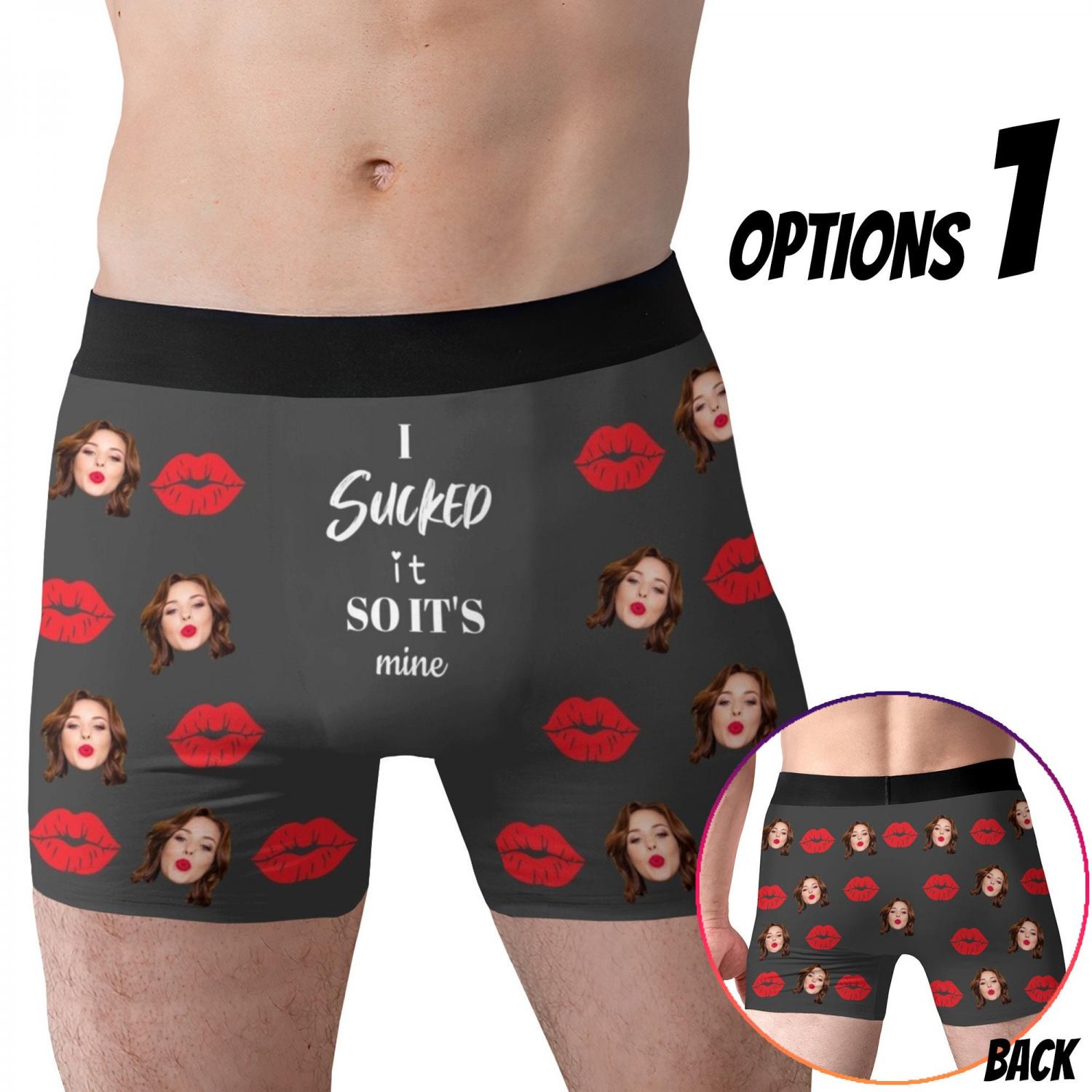 Personalized Boxer Briefs with Girlfriend Face Photo Gifts for Men Boyfriend Husband Custimzed Picture Underwear Valentines Day Gift for Him
