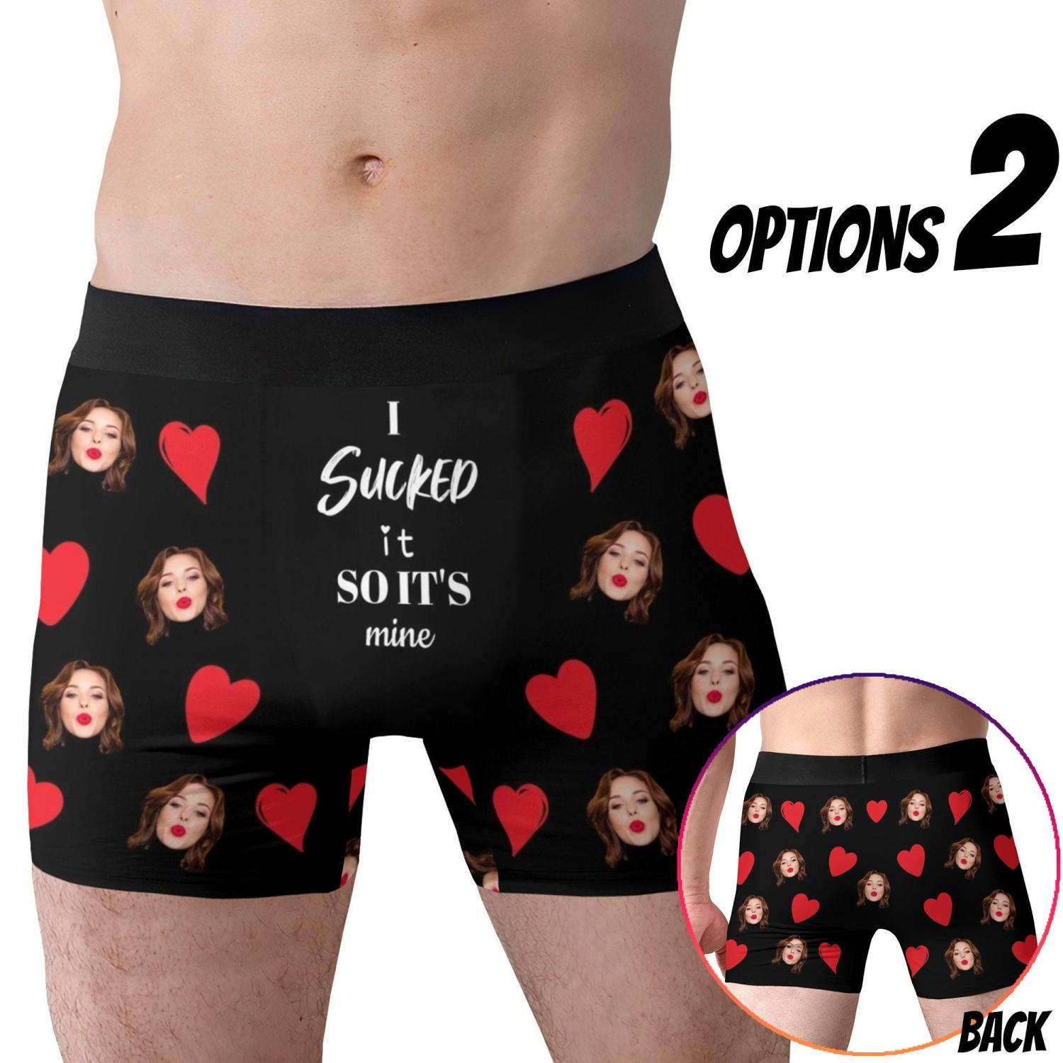 Personalized Boxer Briefs with Girlfriend Face Photo Gifts for Men Boyfriend Husband Custimzed Picture Underwear Valentines Day Gift for Him