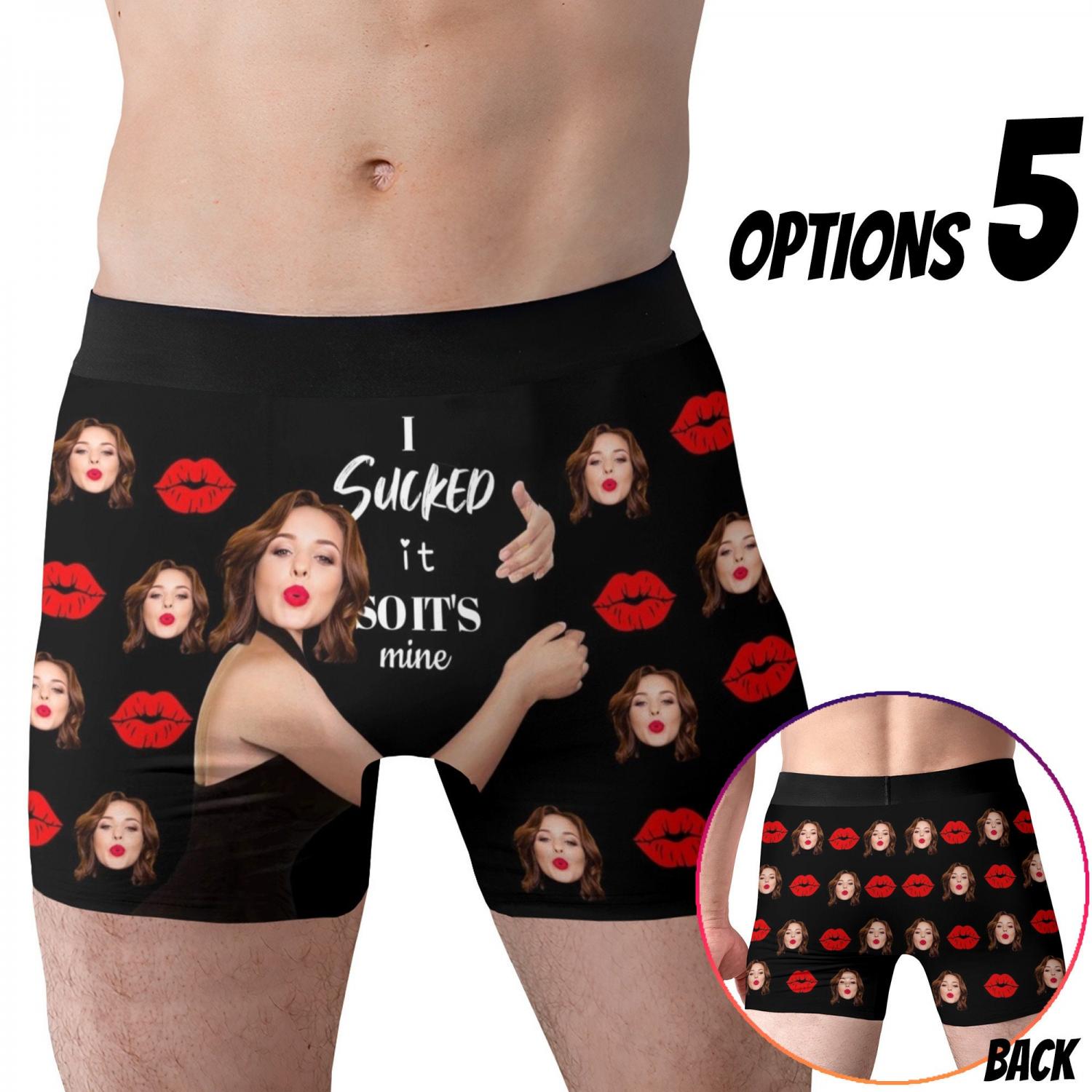 Personalized Boxer Briefs with Girlfriend Face Photo Gifts for Men Boyfriend Husband Custimzed Picture Underwear Valentines Day Gift for Him