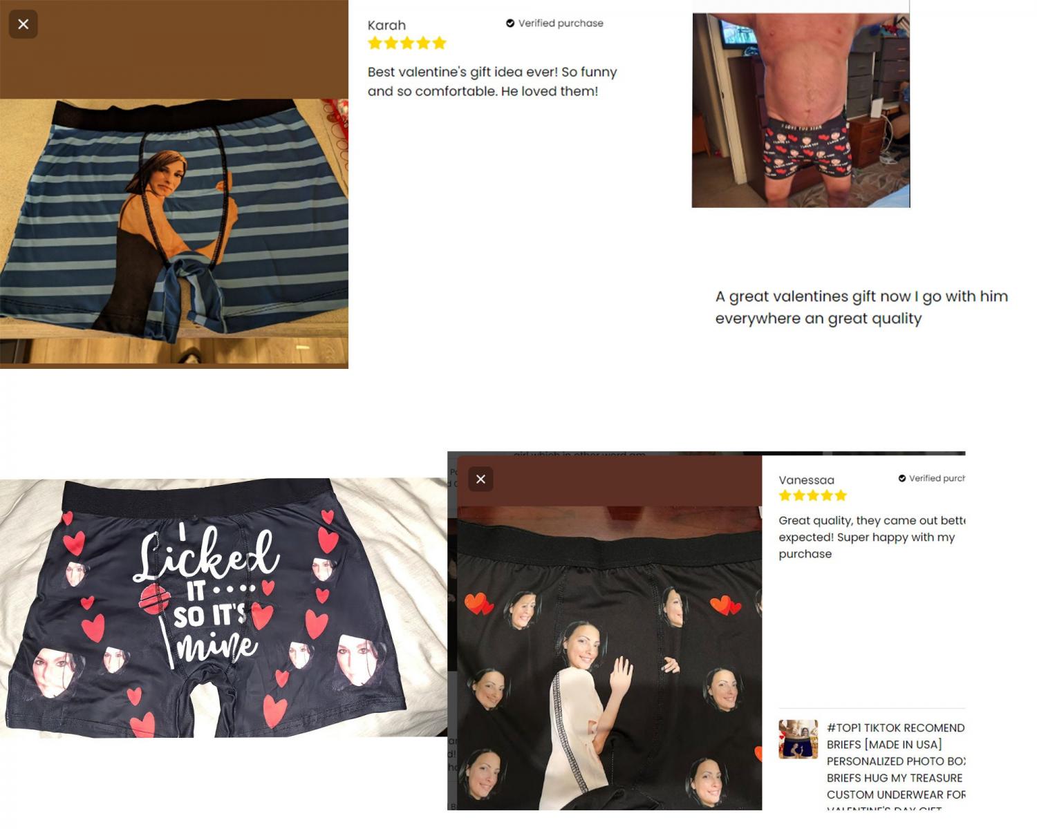 Personalized Boxer Briefs with Girlfriend Face Photo Gifts for Men Boyfriend Husband Custimzed Picture Underwear Valentines Day Gift for Him