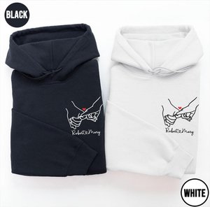 Custom Matching Hoodies For Couples Sweatshirt, Pinky Promise Hoodie, Personalized Name Sweater For Valentines Day Gift, Anniversary Gift