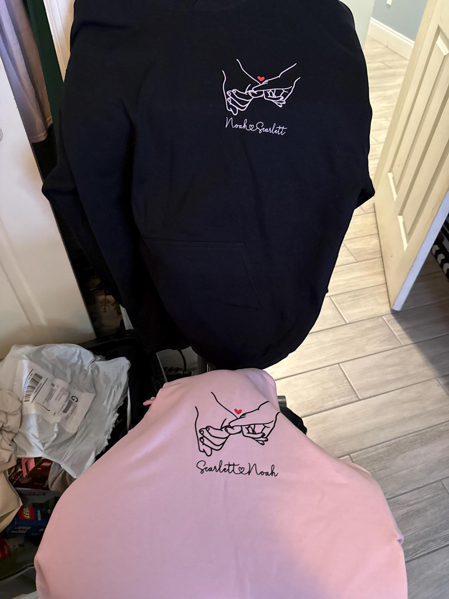 Custom Matching Hoodies For Couples Sweatshirt, Pinky Promise Hoodie, Personalized Name Sweater For Valentines Day Gift, Anniversary Gift