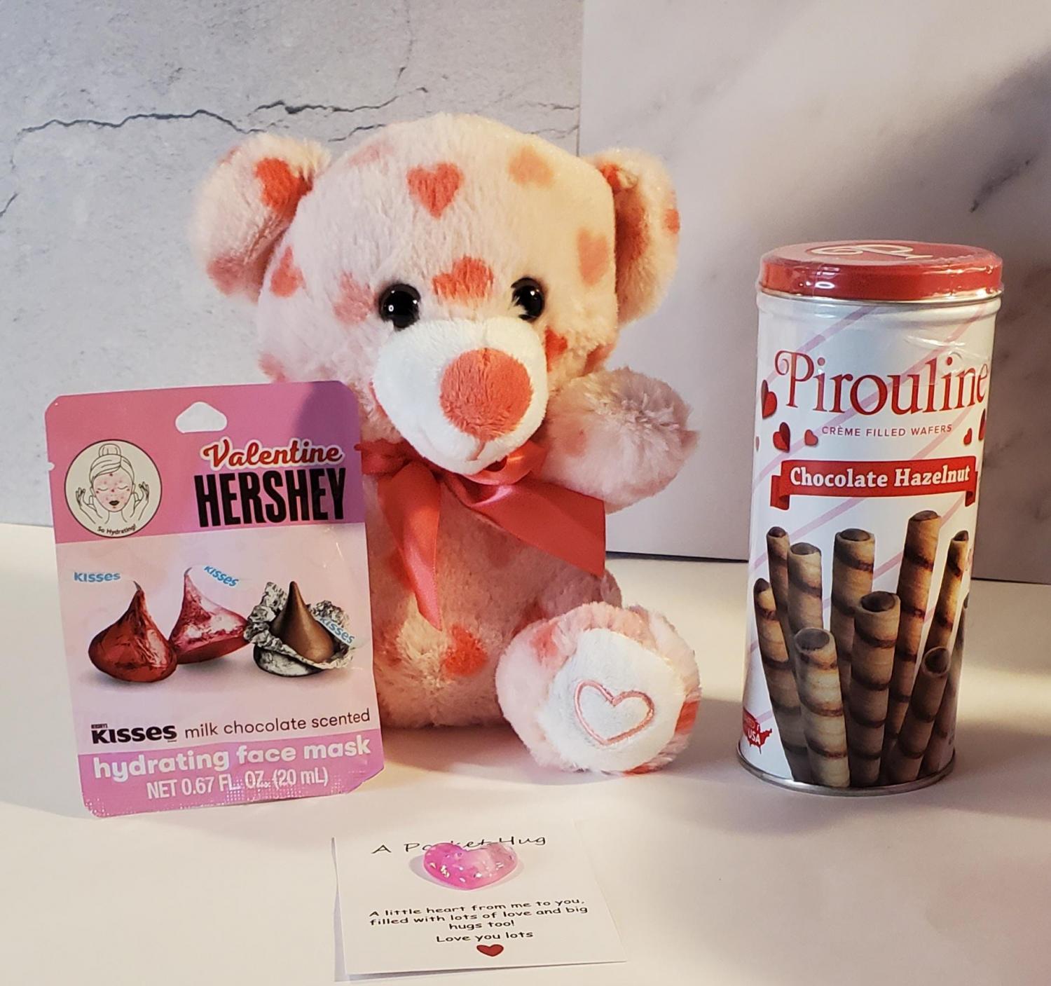 Valentine's Day Teddy bear and chocolates gift basket for her, Teen Valentine giftValentine's Day gift for a teenage daughter