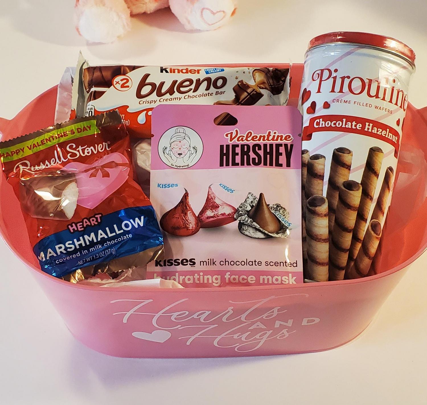 Valentine's Day Teddy bear and chocolates gift basket for her, Teen Valentine giftValentine's Day gift for a teenage daughter