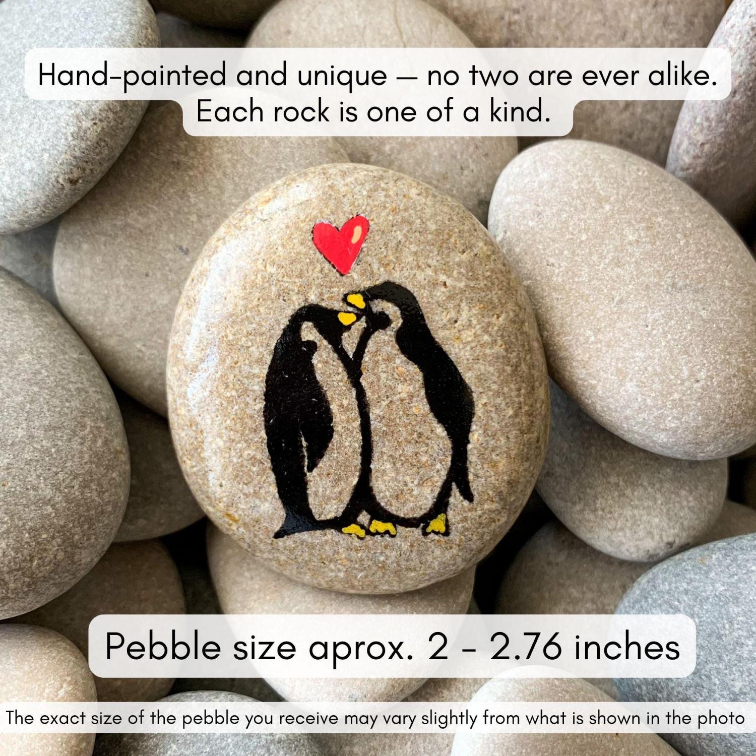 Personalised penguin pebble Romantic gift for girlfriend, boyfriend, I love you card, Small funny anniversary gifts for husband wife him her