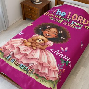 Custom - The Lord will protect you from all evil Velveteen Plush Blanket | Psalm 121:7 /